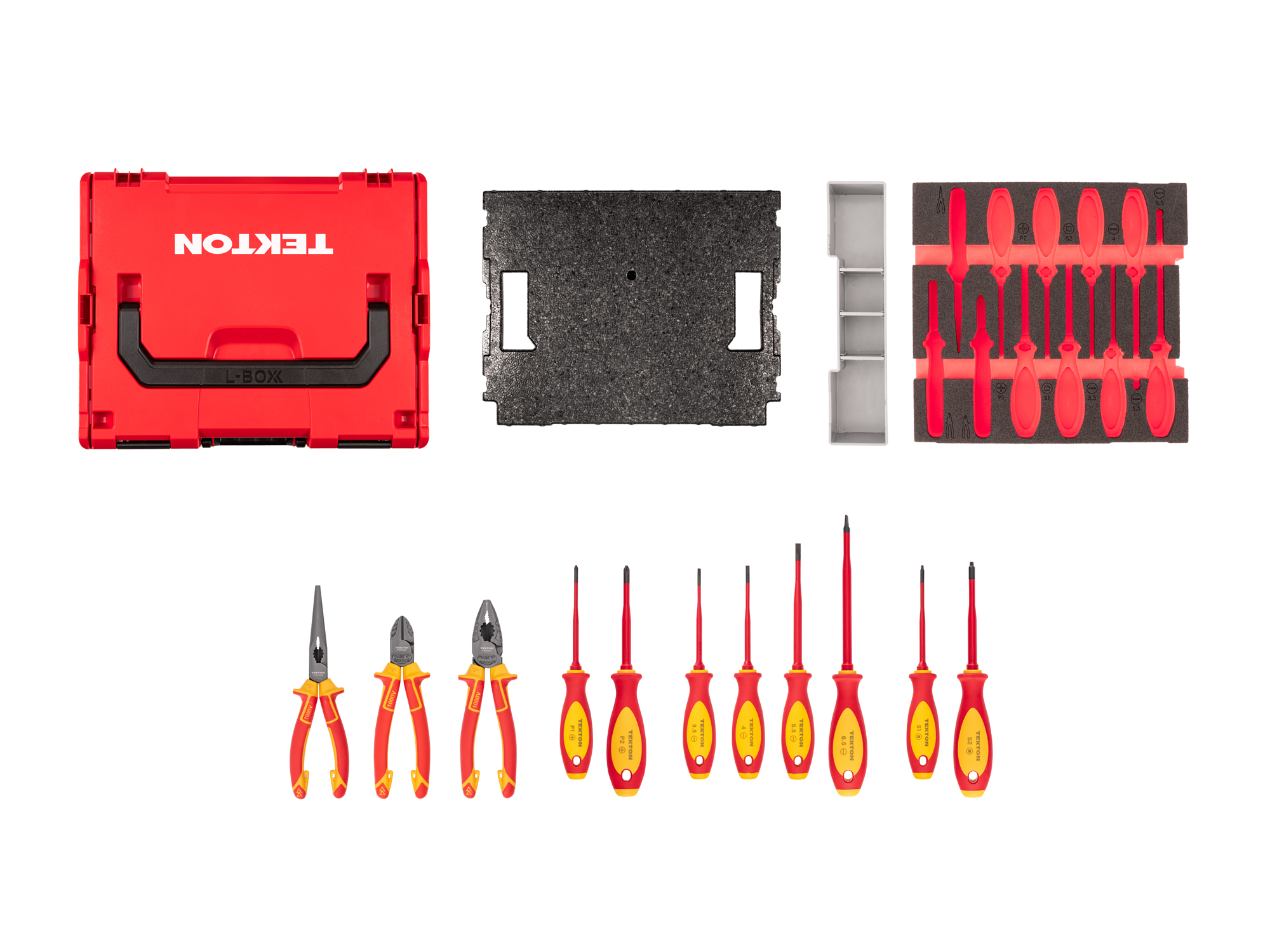 Insulated Screwdrivers and Pliers Set with Foam (11-Piece) | TEKTON