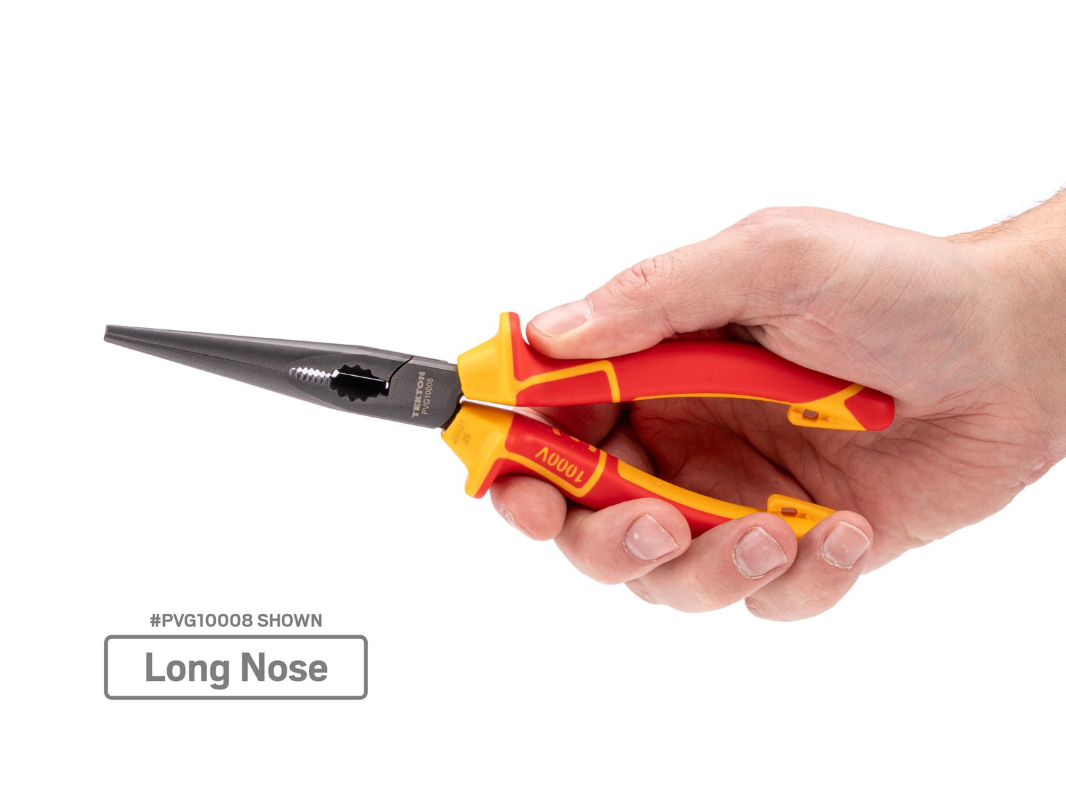 Person holding Tekton Mixed Pliers Set. Item #PLR90002