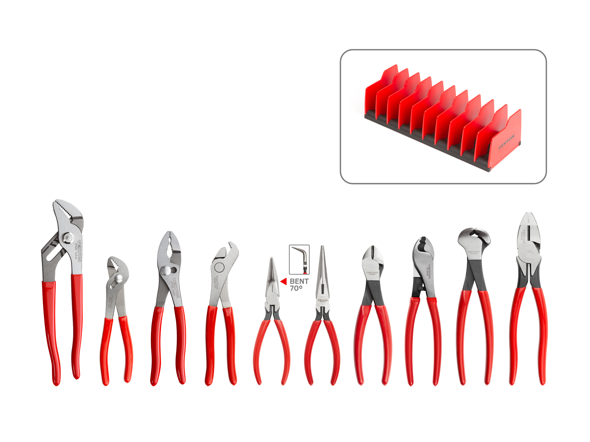 Gripping and Cutting Pliers Set with Rack (10-Piece)