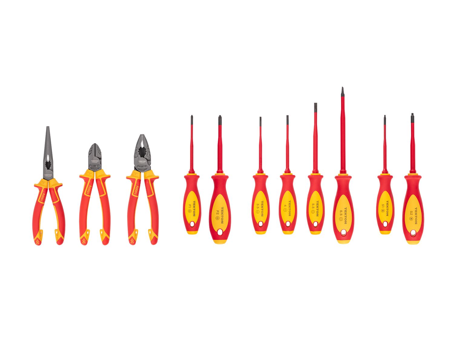 Top view of Tekton Mixed Pliers Set. Item #TEK99005