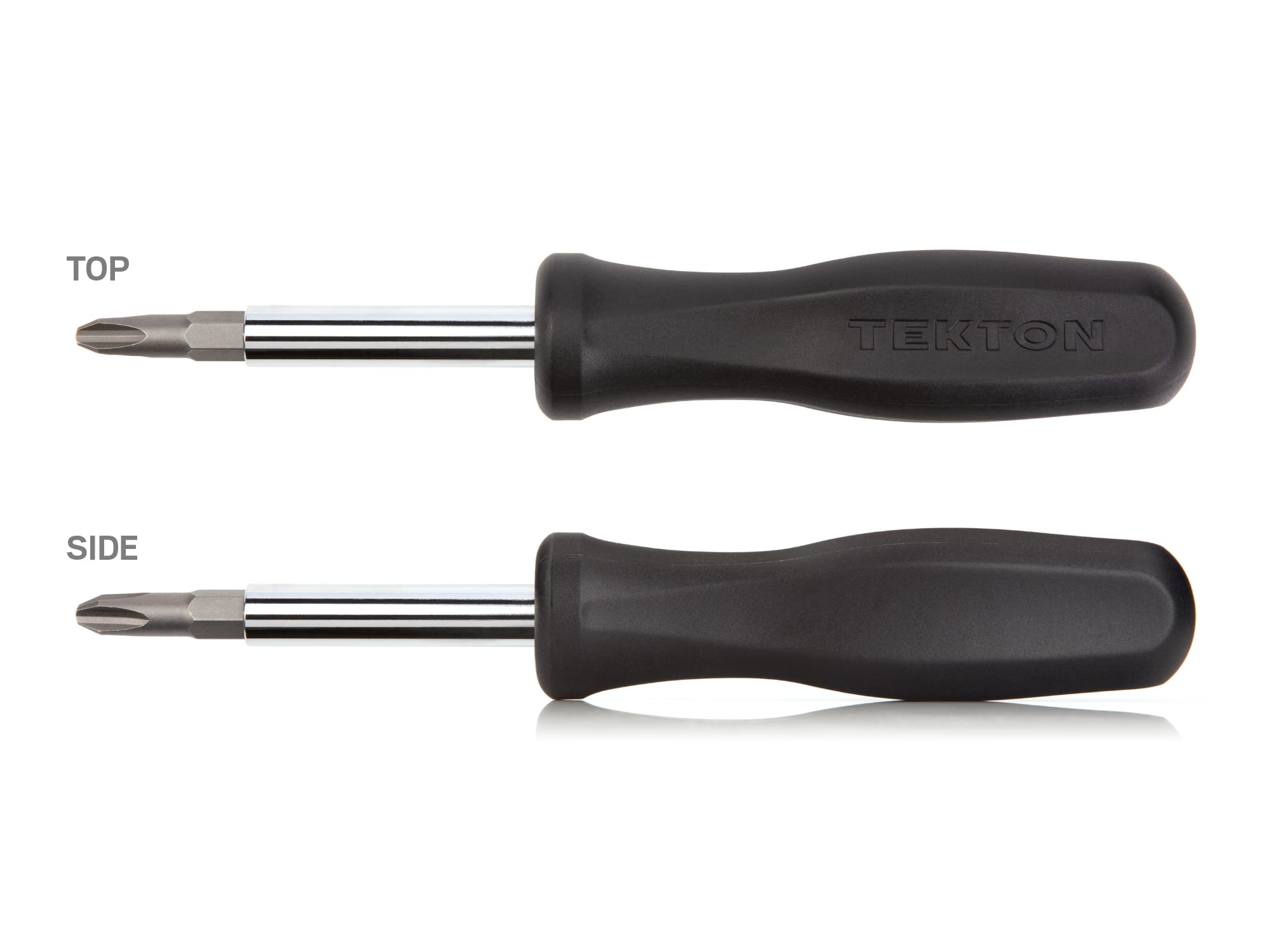 6-in-1 Phillips Driver (#1 x #2, #0 x #3) - Black | TEKTON