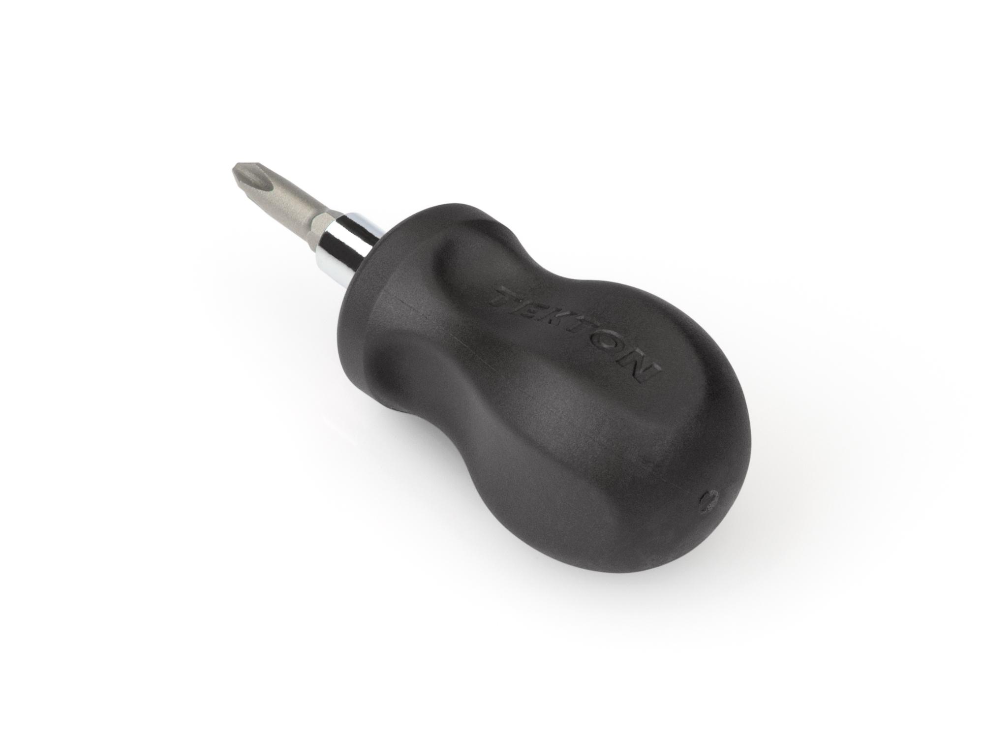 Back angle view of black Tekton multi-bit driver. Item #DMT13002