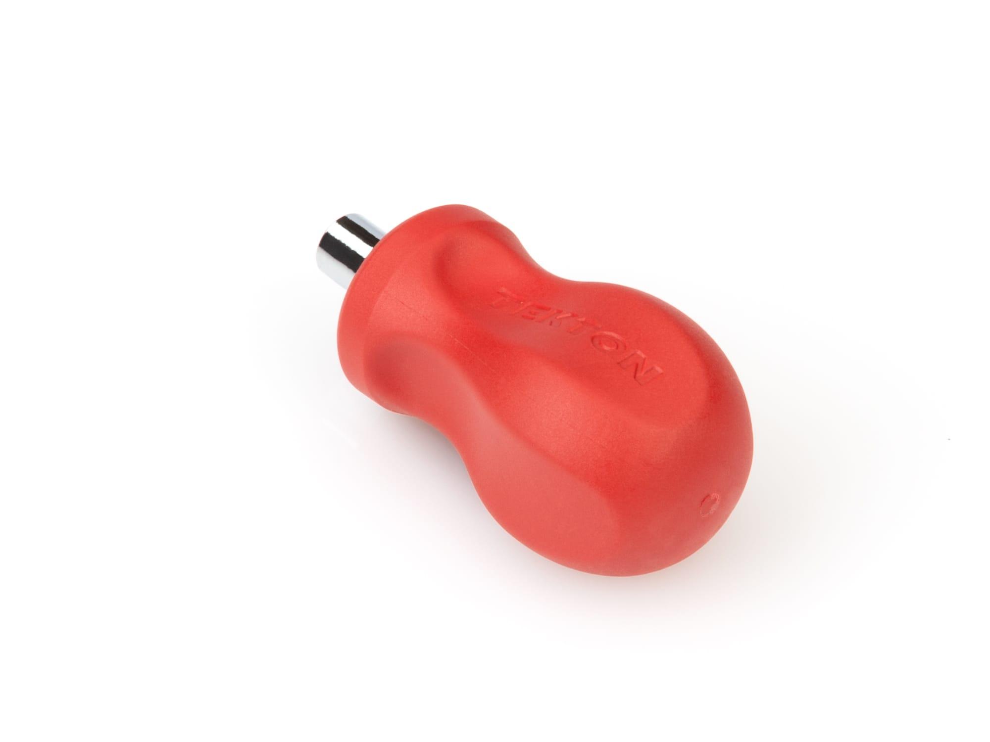 Back angle view of red Tekton multi-bit driver. Item #DMT17000