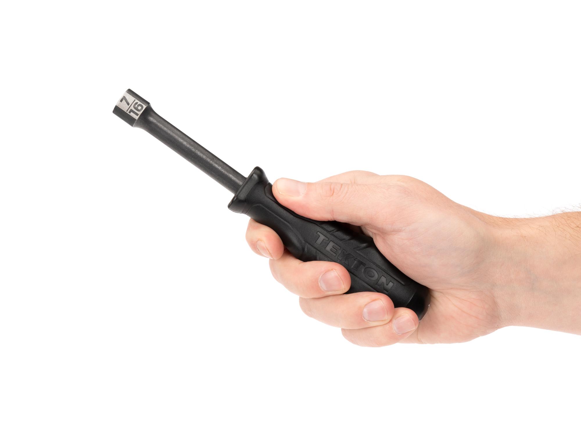 Person holding Tekton nut driver. Item #26867