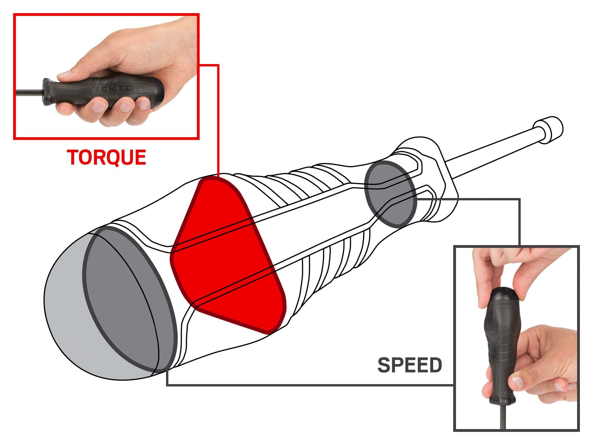 Closeup view of Tekton nut driver set. Item #DHD91001