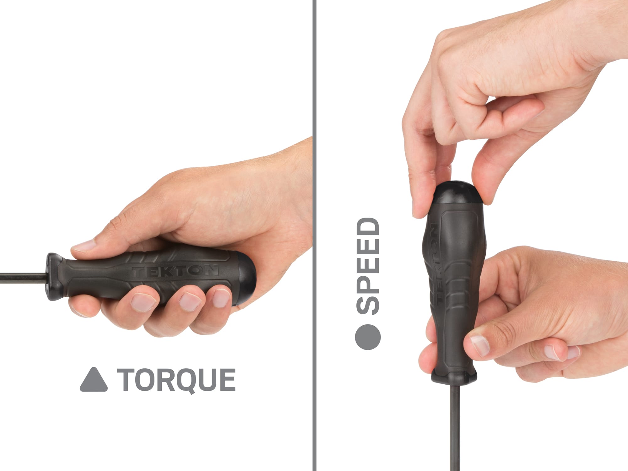 TEKTON High-Torque Handle Black Oxide Blade Nut Driver Set, 2-Piece (1/4, 5/16 in.)