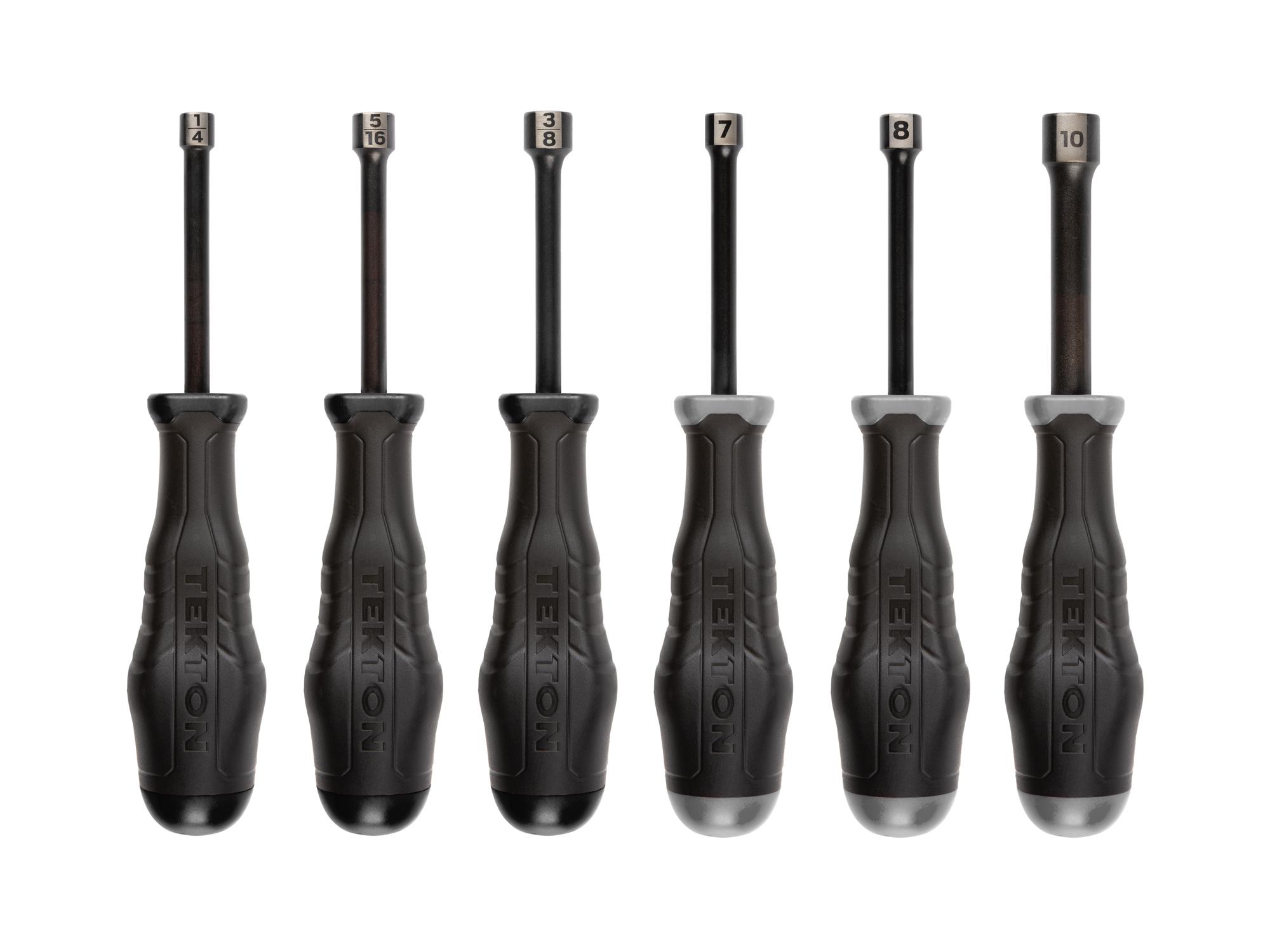 Front view of Tekton nut driver set. Item #DHD91301
