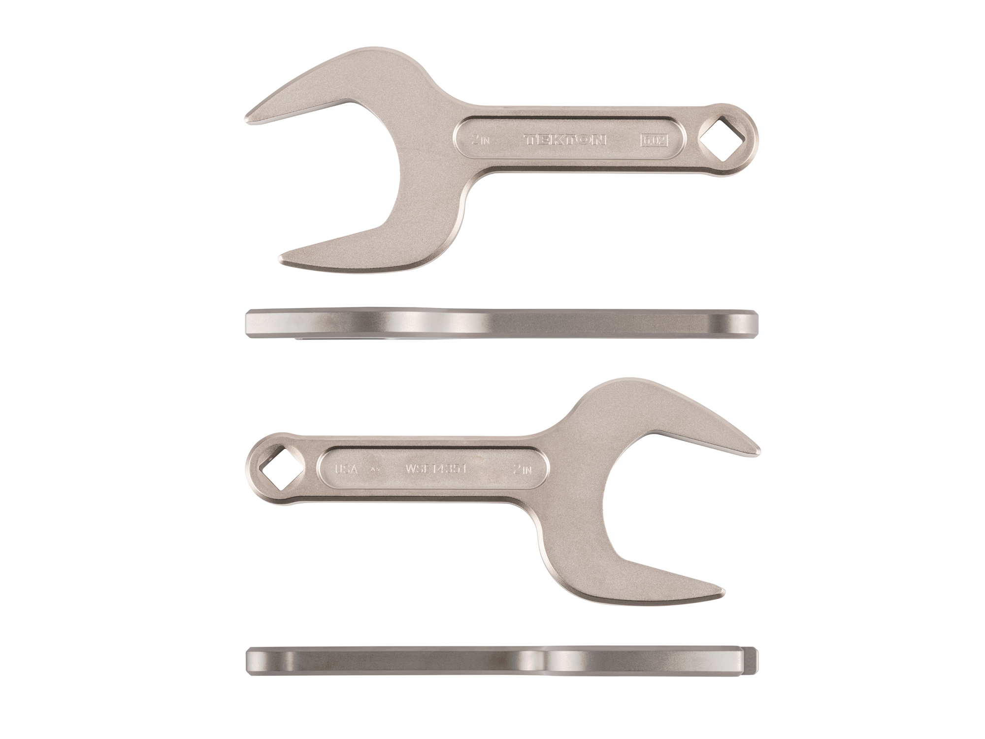 Side view of Tekton 2 inch service wrench set. Item #WSE14351
