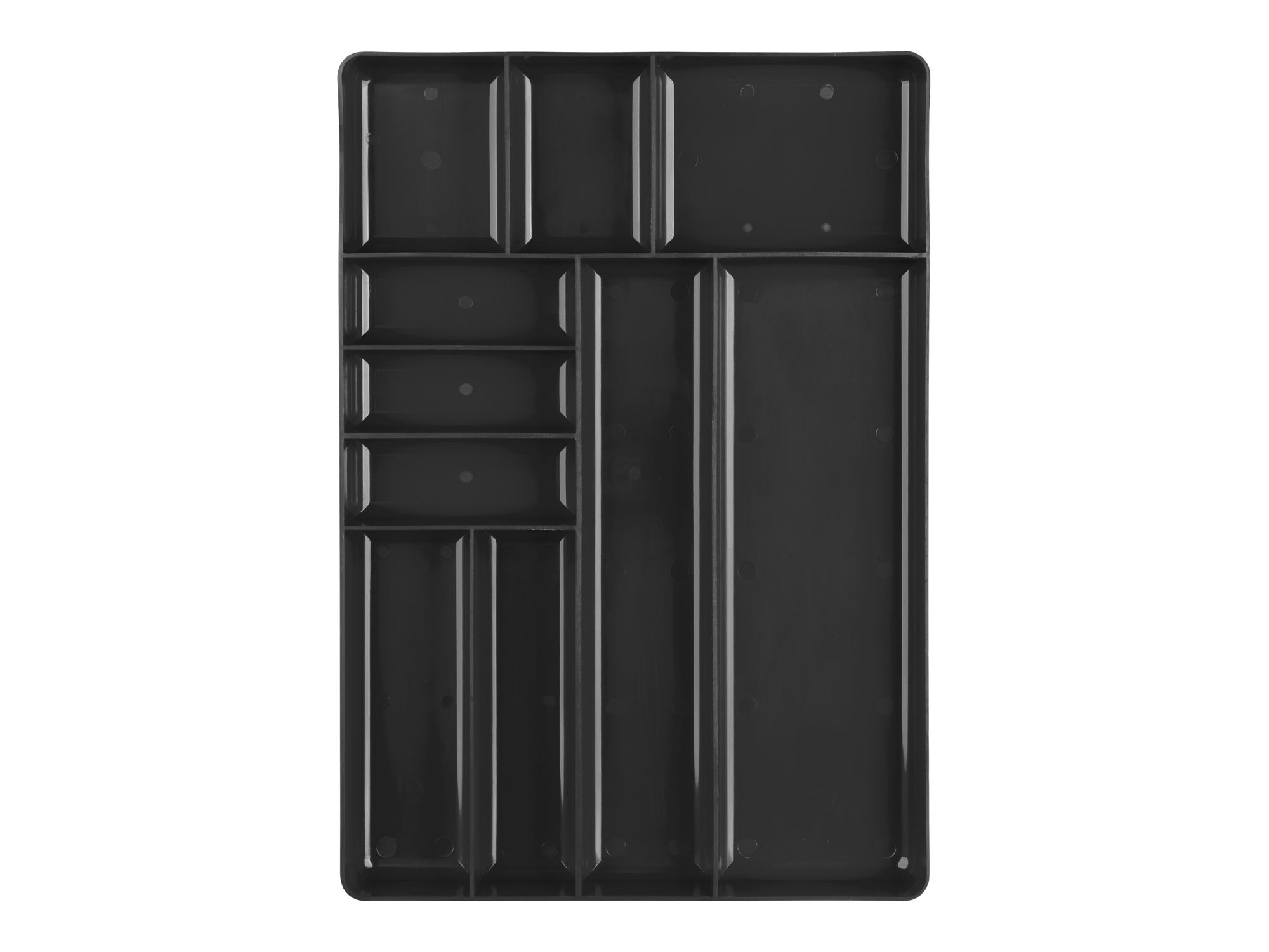 10 compartment organizer tray (Black). Store small parts, pieces, and tools in a stackable organizer tray. Made in the USA. OTD11110.