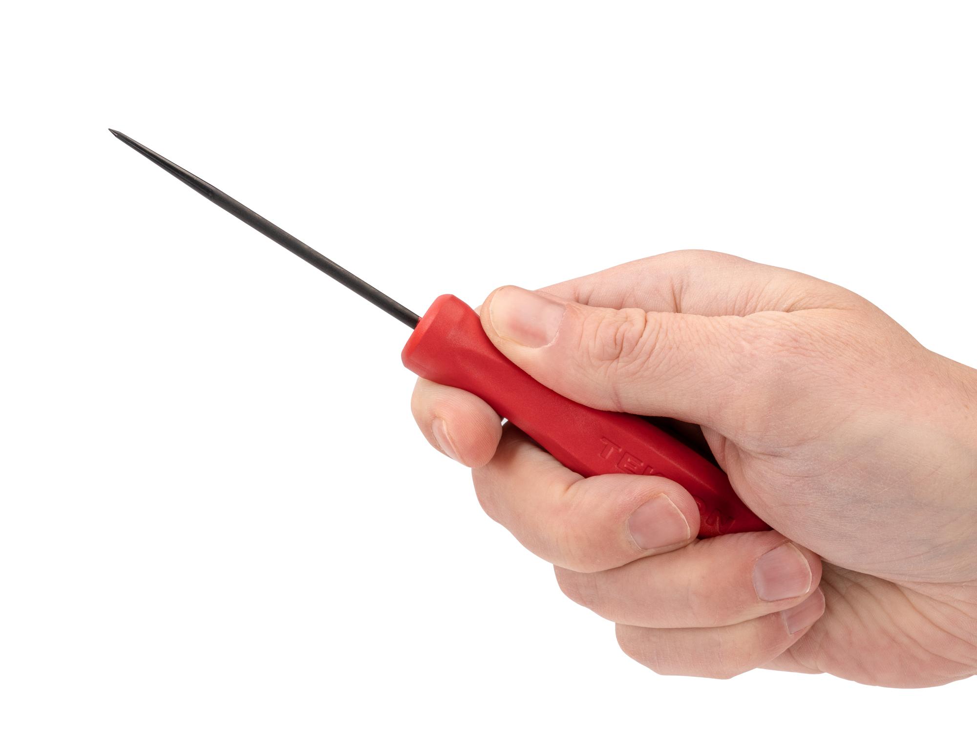 Person holding Tekton 3 inch pick and hook. Item #PNH21101