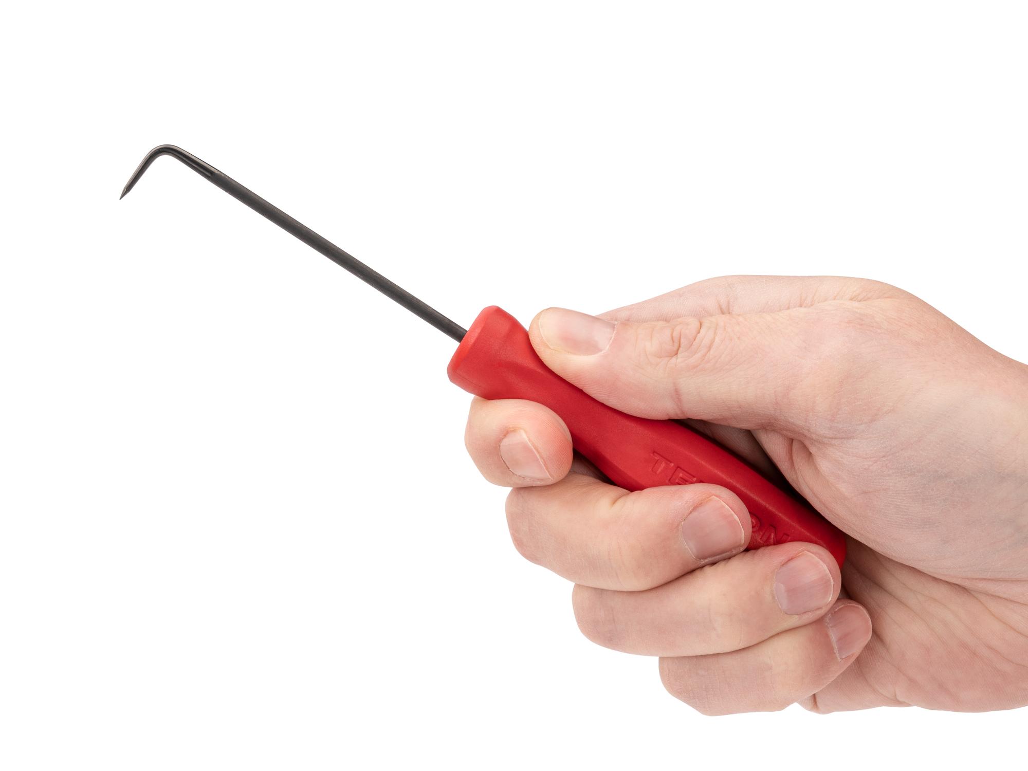 Person holding Tekton 3 inch pick and hook. Item #PNH21103