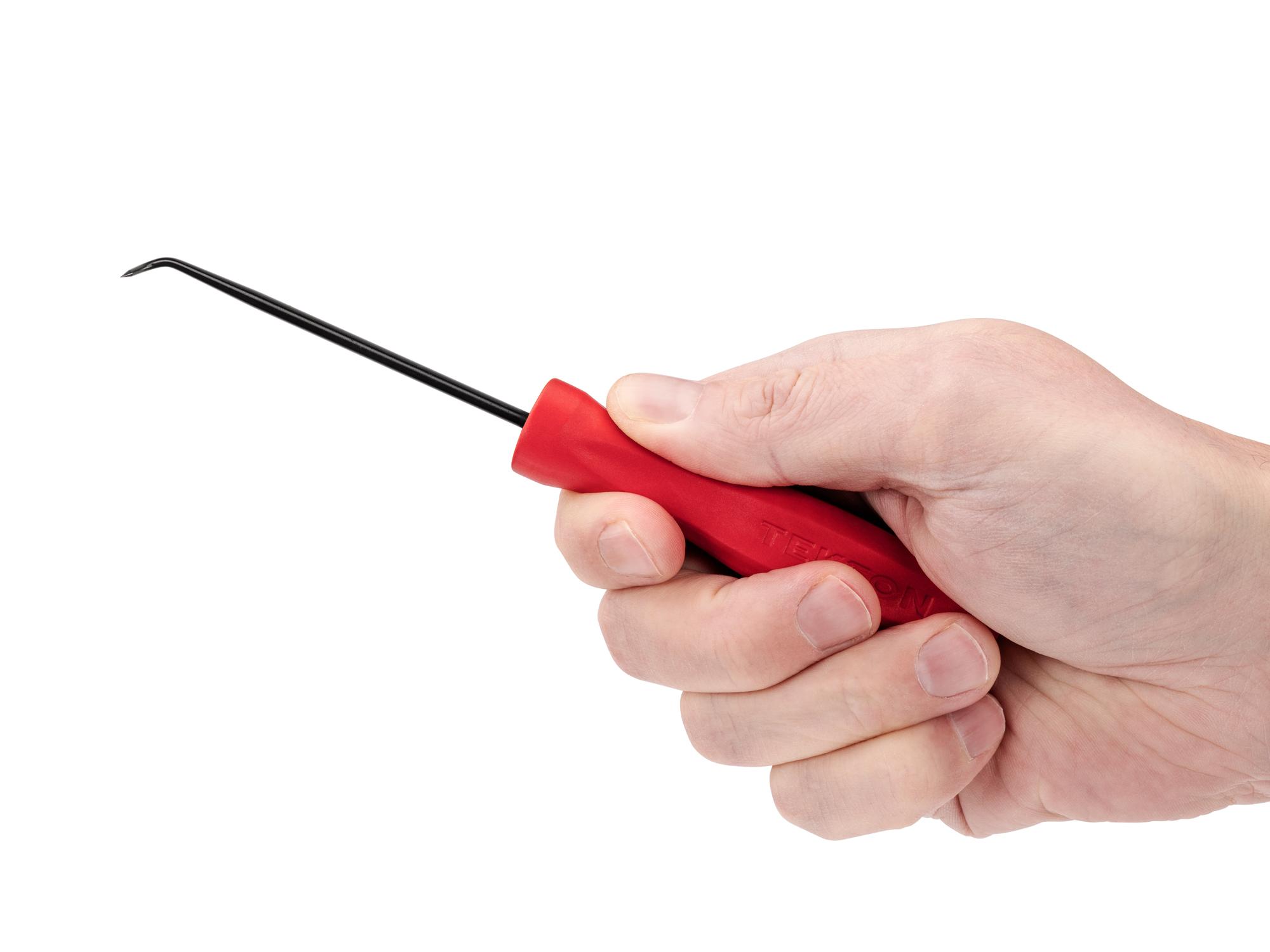 Person holding Tekton 3 inch pick and hook. Item #PNH21110