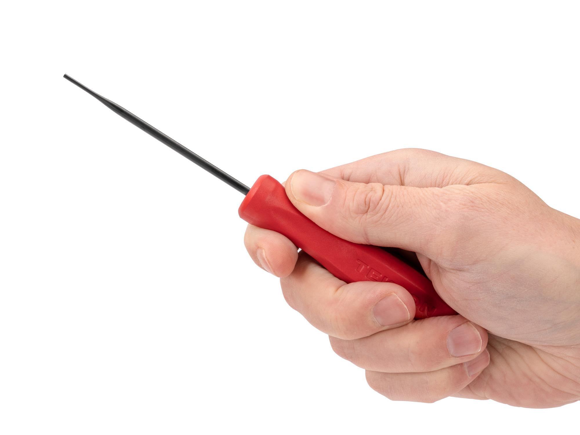 Person holding Tekton 3 inch pick and hook. Item #PNH21111