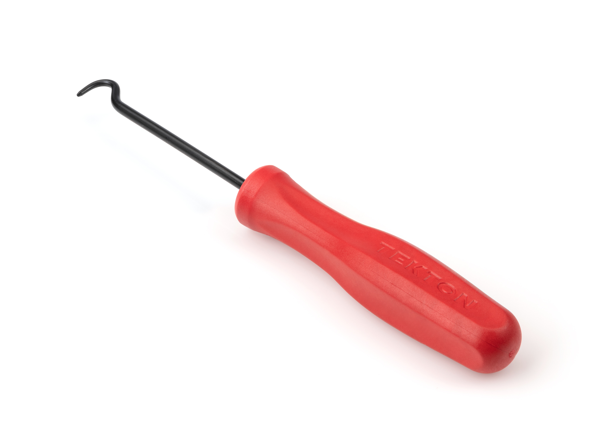 The 90-degree blunt hook (1/8 x 3 inch blade) has a small rounded tip to reduce piercing soft objects and features a square nylon handle. PNH24104.