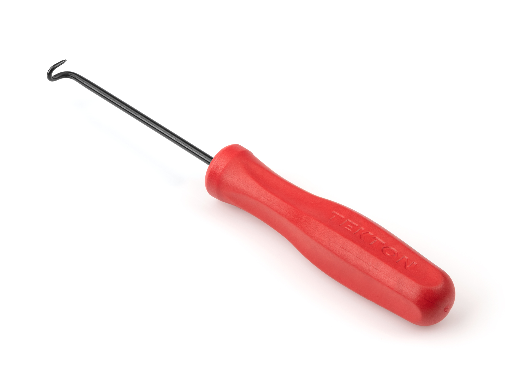 The compound blunt hook (1/8 x 3 inch blade) has a small rounded tip to reduce piercing soft objects and features a square nylon handle. PNH24107.