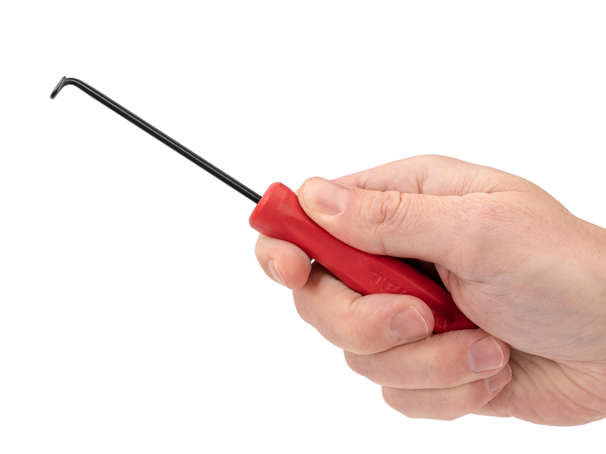 Person holding Tekton 3 inch pick and hook. Item #PNH24107