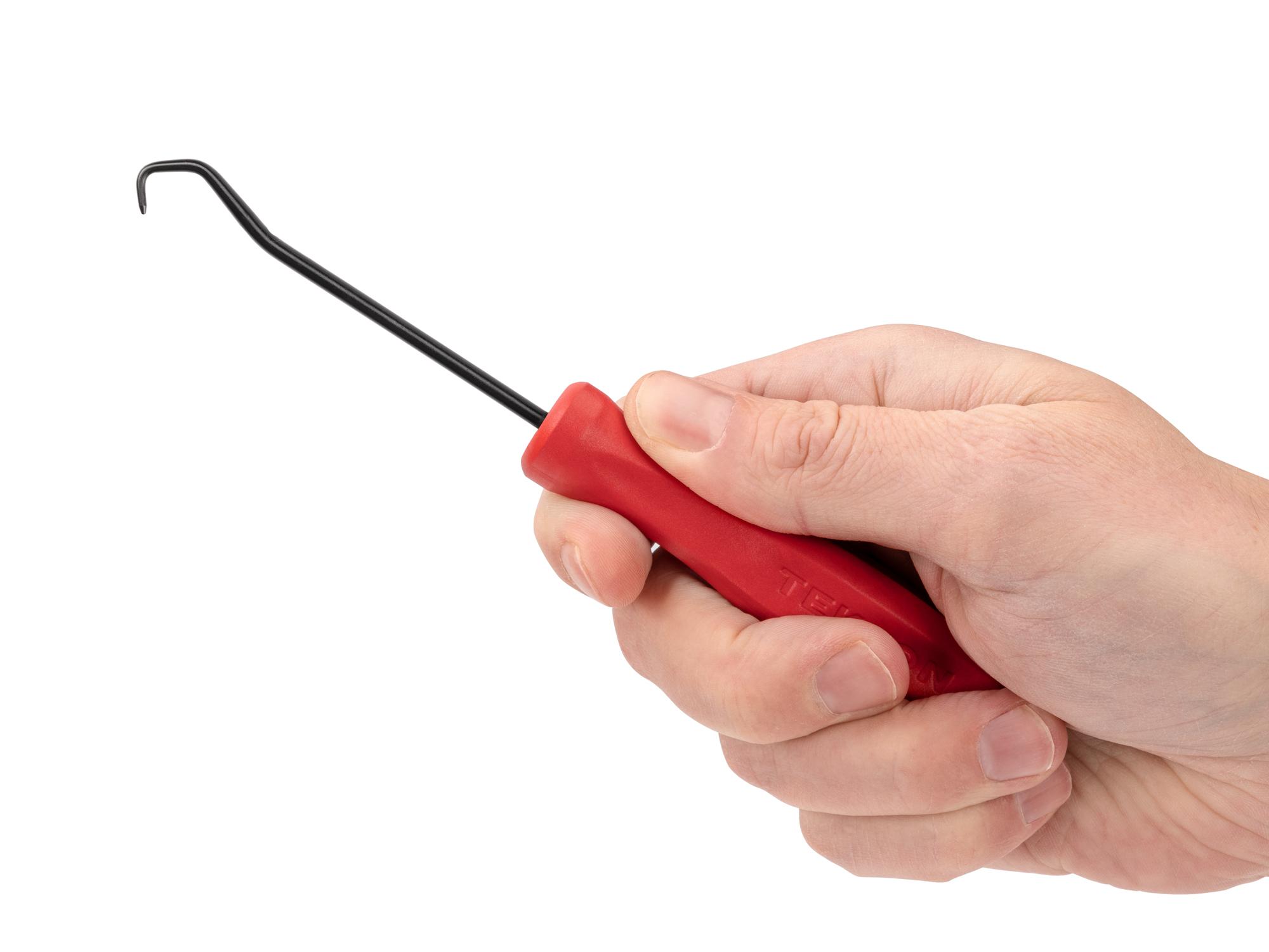 Person holding Tekton 3 inch pick and hook. Item #PNH24108