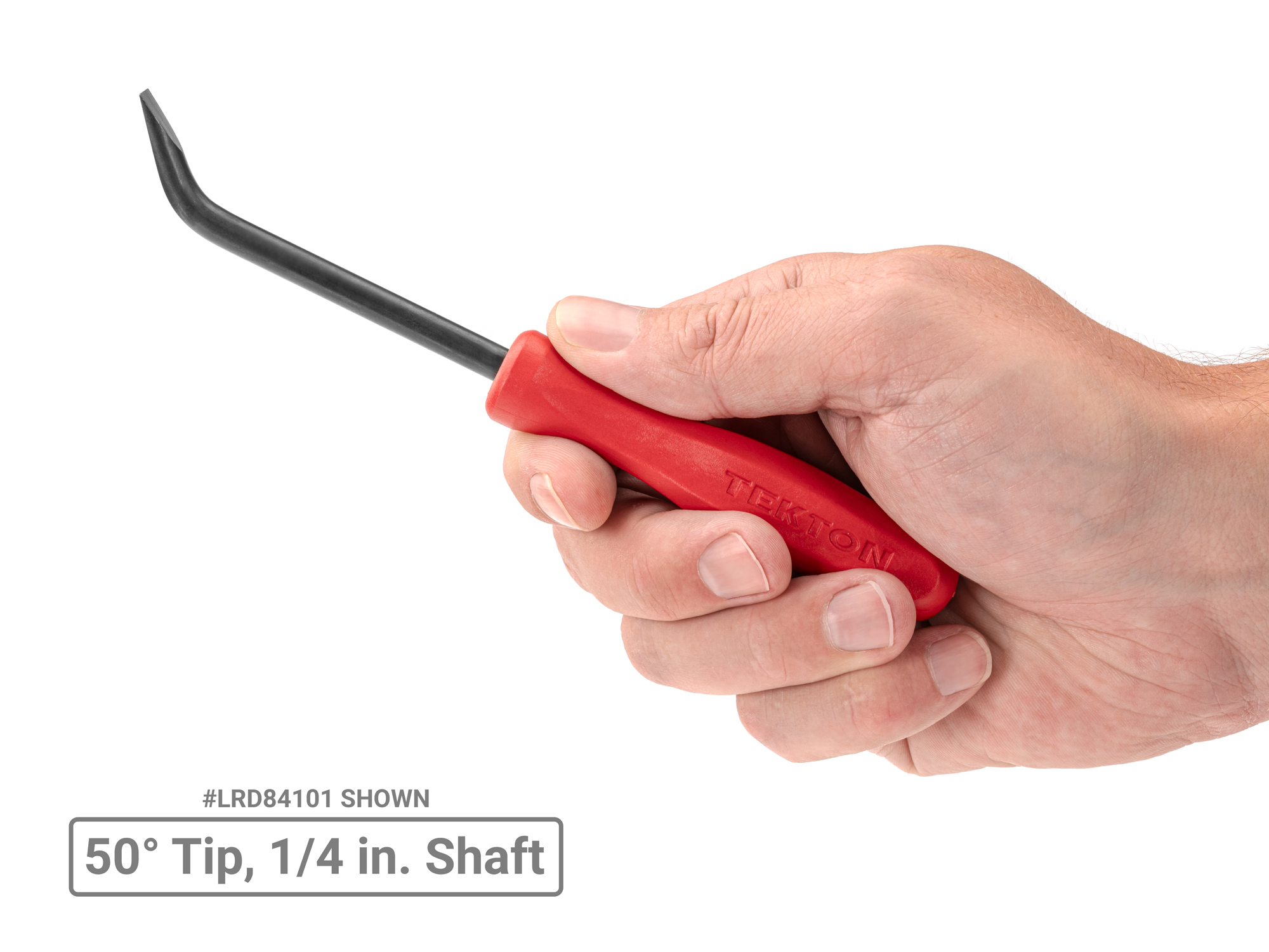 Person holding  Tekton 3 inch pick and hook set. Item #LVR10003