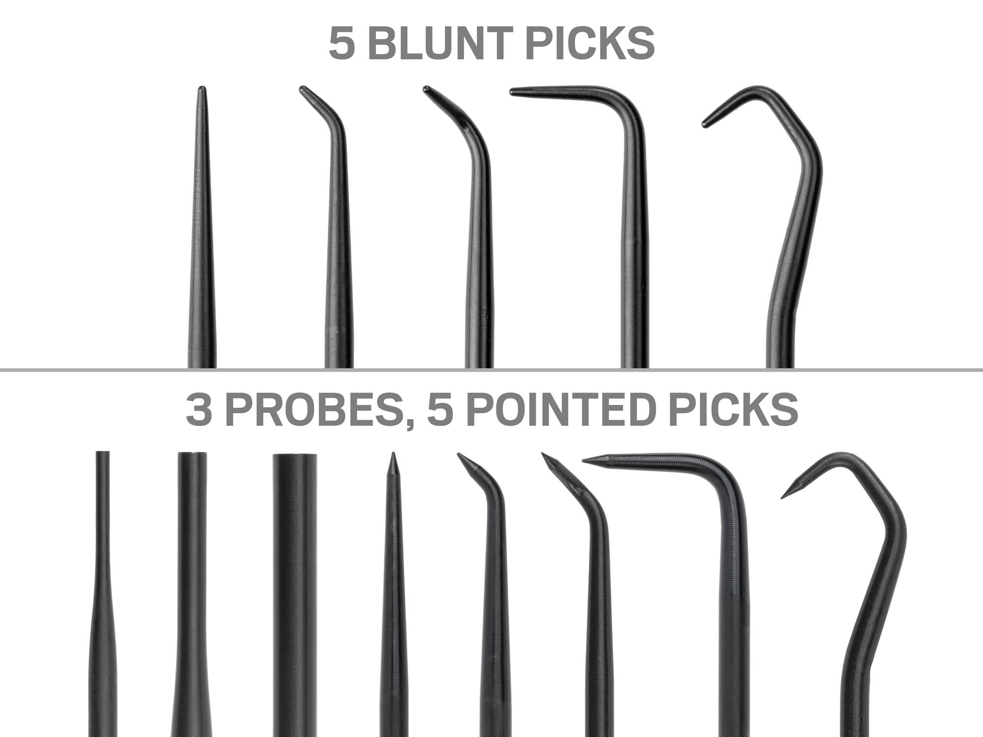 Closeup view of Tekton pick and hook set. Item #LVR10006