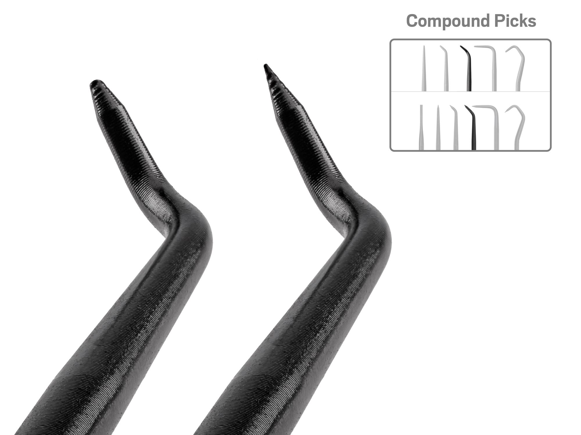 Closeup view of Tekton pick and hook set. Item #LVR10006