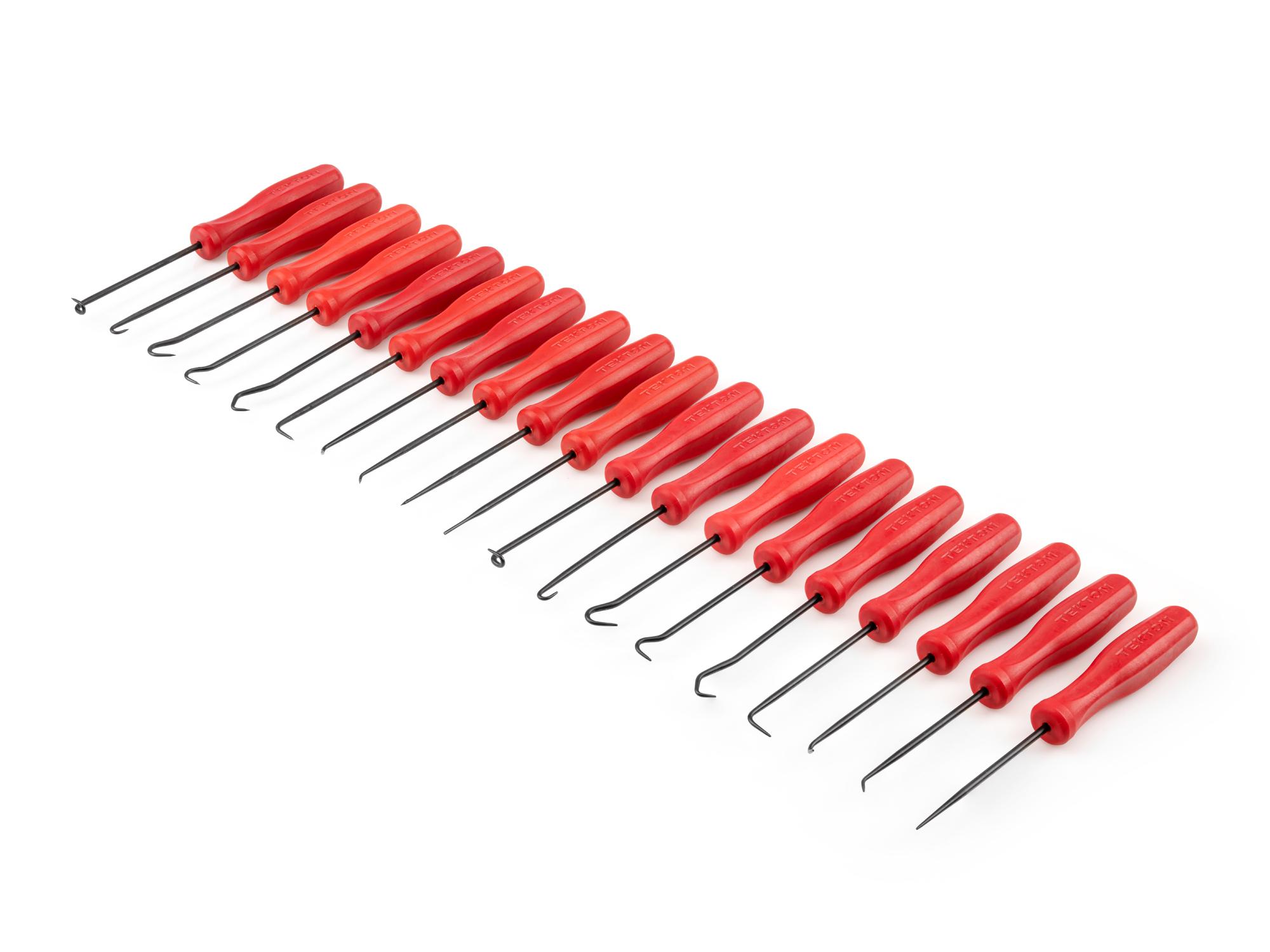 Front-right angle view of  Tekton 3 inch pick and hook set. Item #PNH90002