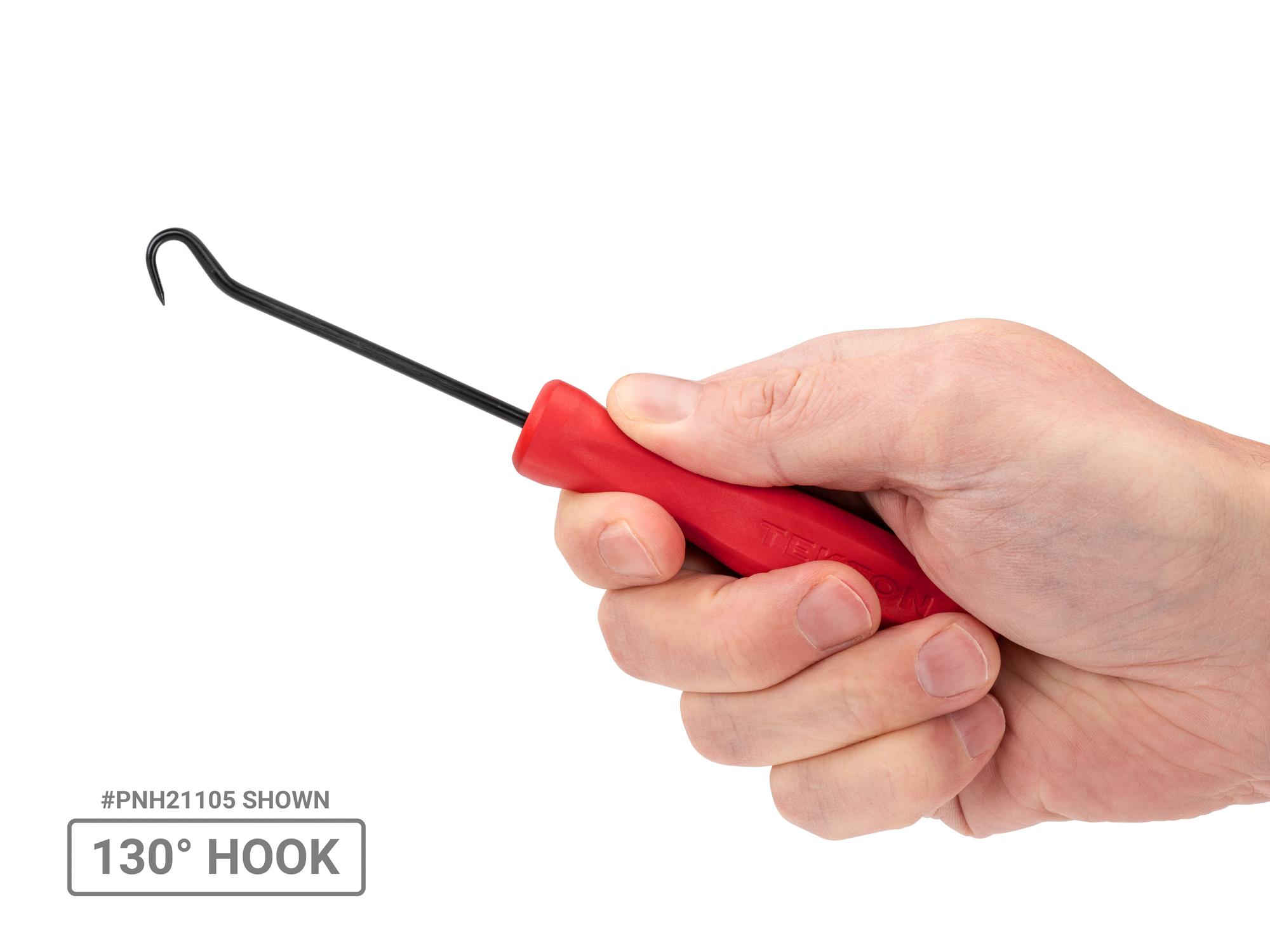 Person holding Tekton pick and hook set. Item #PNH90004