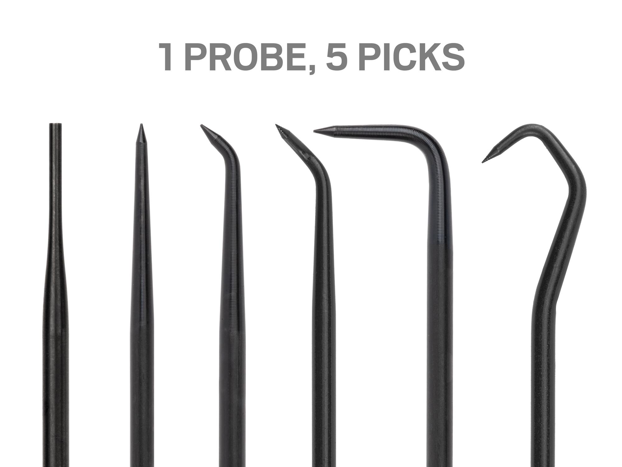 Laid out contents of Tekton 3 inch pick and hook set. Item #PNH90103