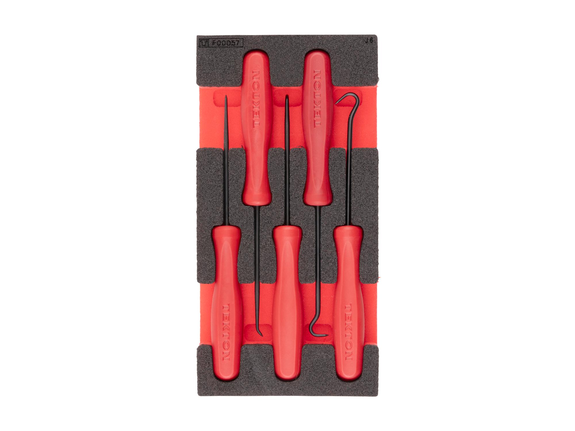 Top view of Tekton blunt pick and hook set with 8 x 4 inch foam organizer. PNH90801