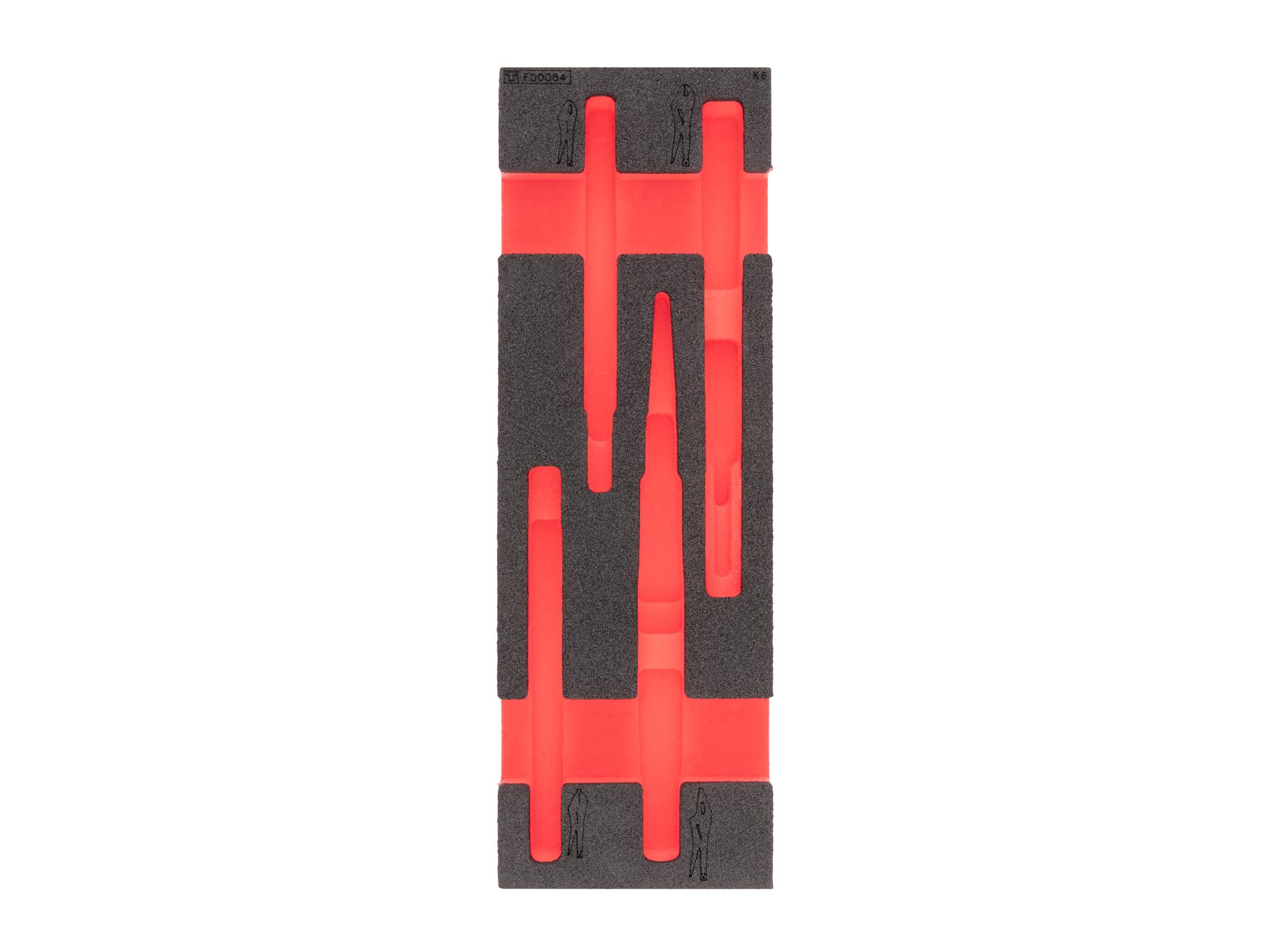 Top view of black Tekton locking pliers set foam organizer (12 x 4 inch). F00064KR