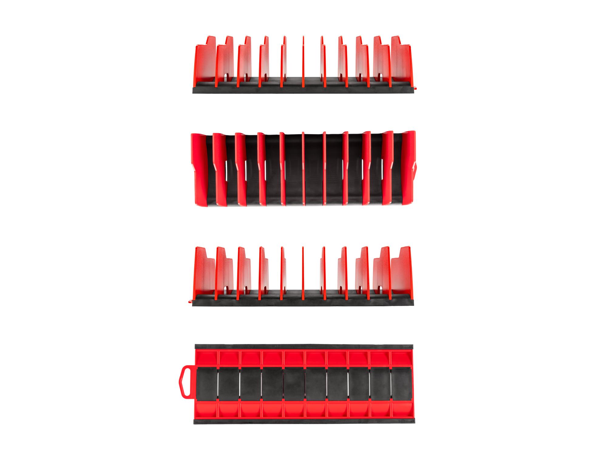 Side view of red Tekton rack pliers organization. Item #ORG41210