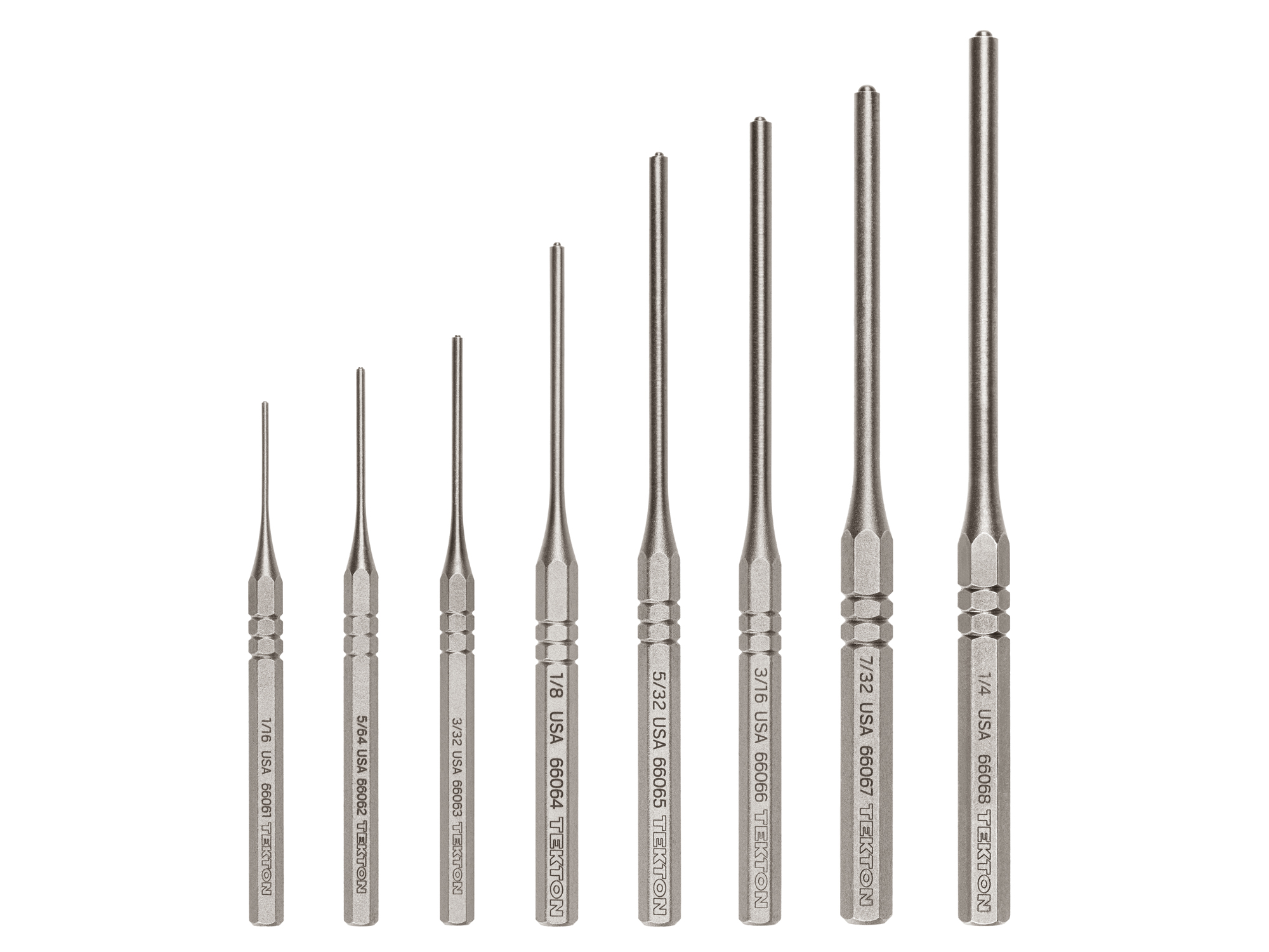 TEKTON Roll Pin Punch Set, 8-Piece (1/16-1/4 in.)