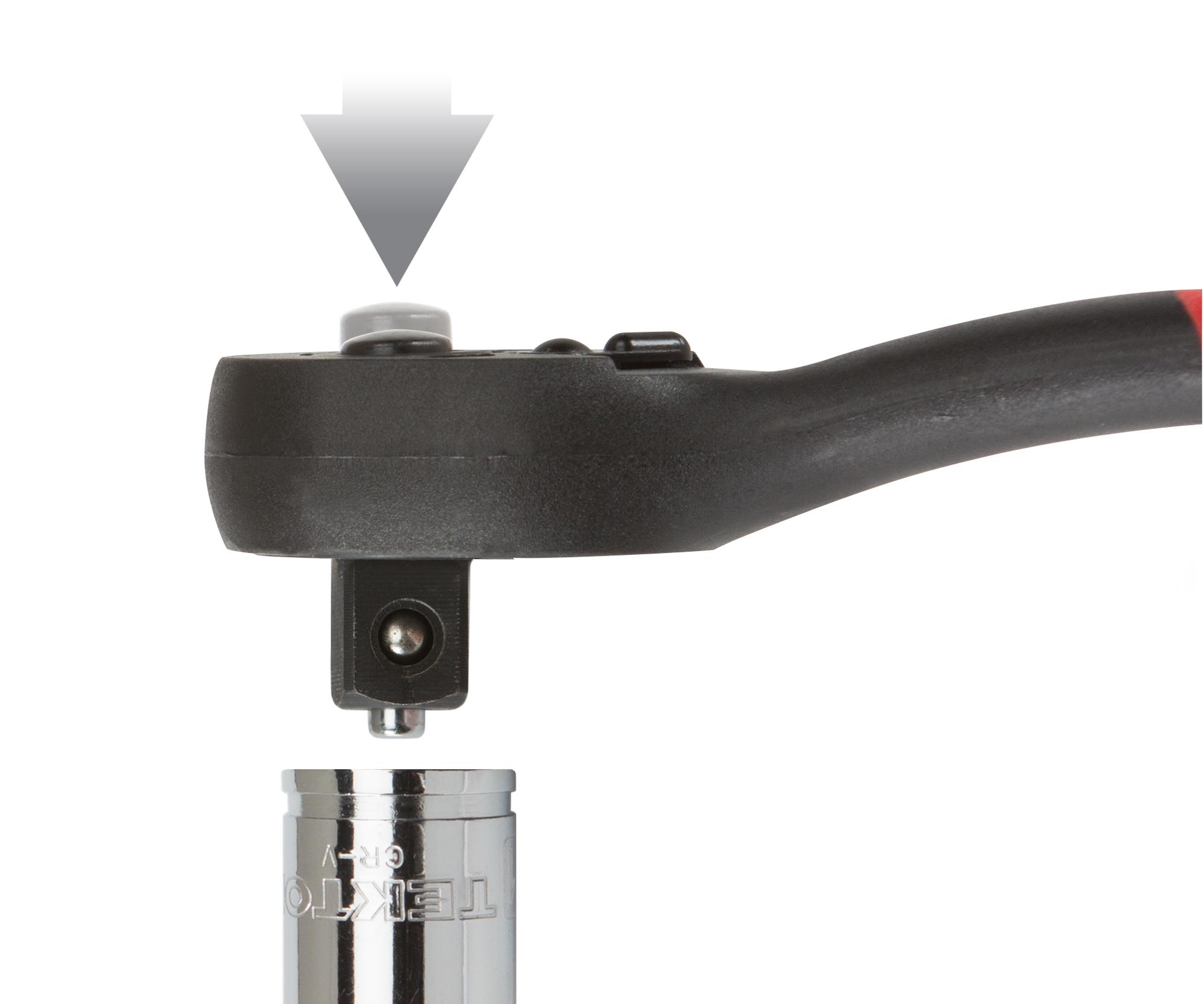 Closeup view of Tekton  ratchet set. Item #1457