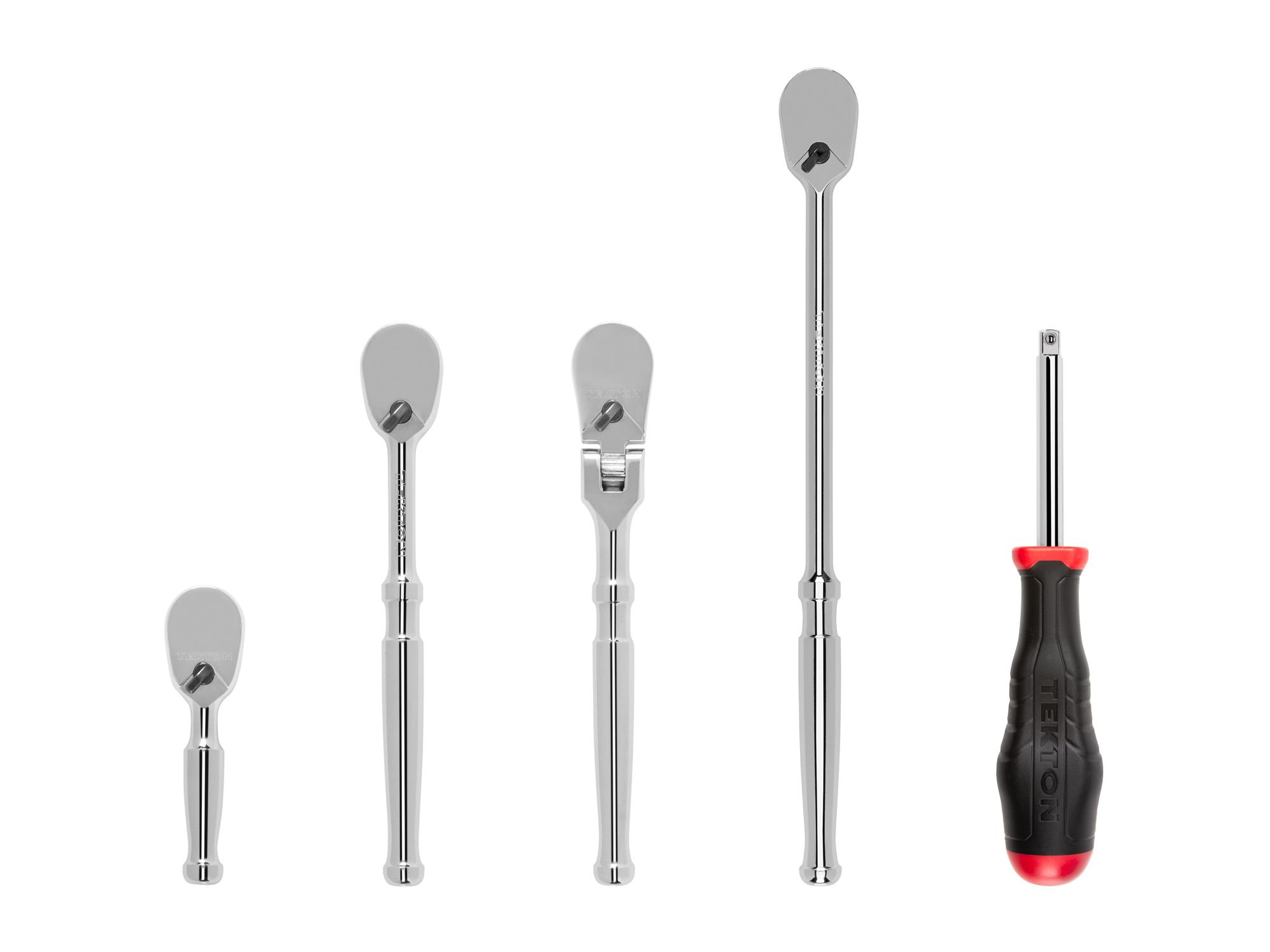 Front view of Tekton ratchet set. Item #SDR99009