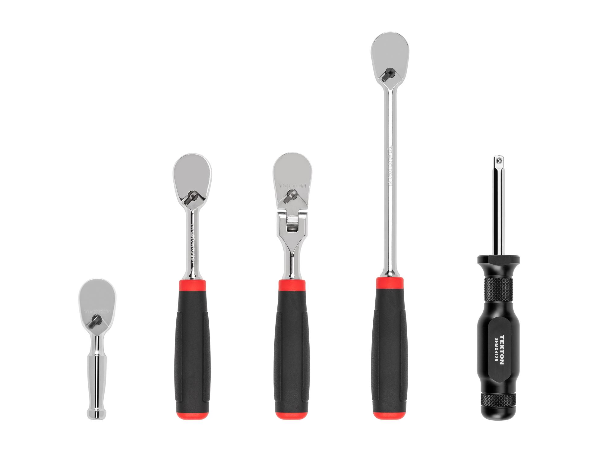 Front view of Tekton ratchet set. Item #SDR99010