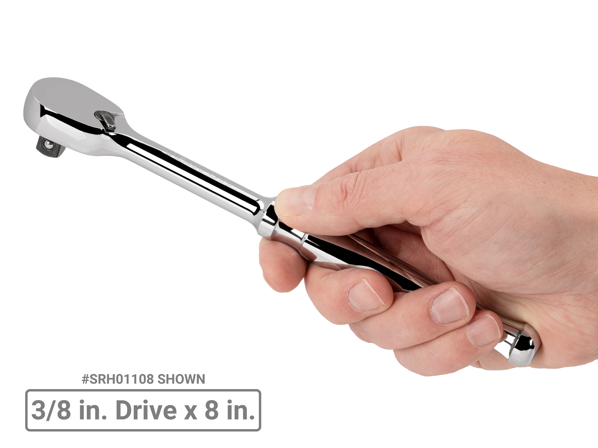 Classic non-quick-release ratchet with 90-tooth gear and 4-degree swing. Ultra-compact head and sleek, comfortable handle. SRH01108.