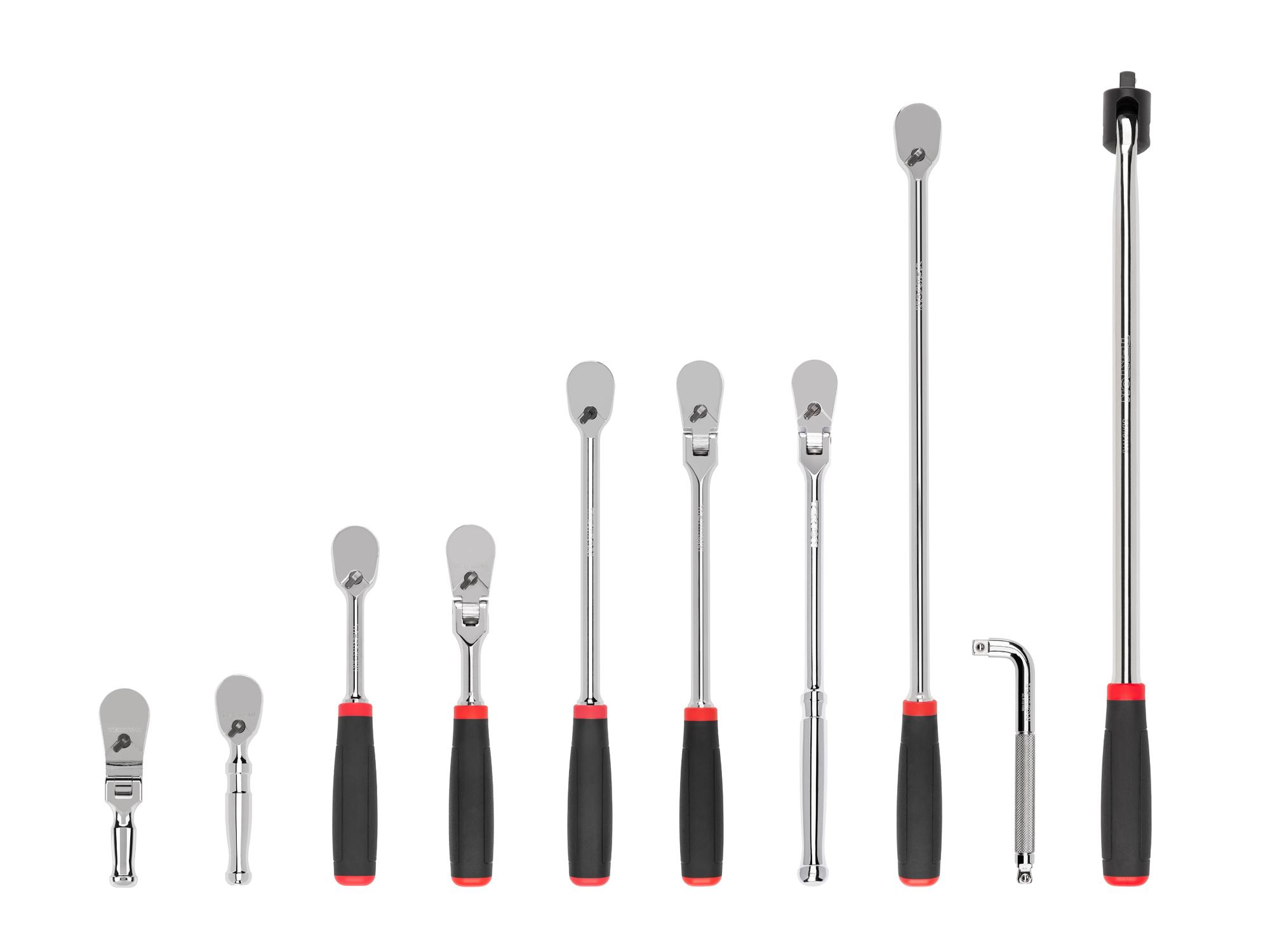 Front view of Tekton ratchet set. Item #SDR99104