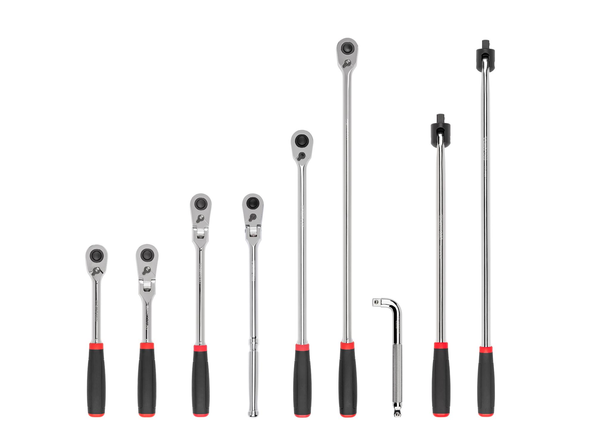 Front view of Tekton ratchet set. Item #SDR99202