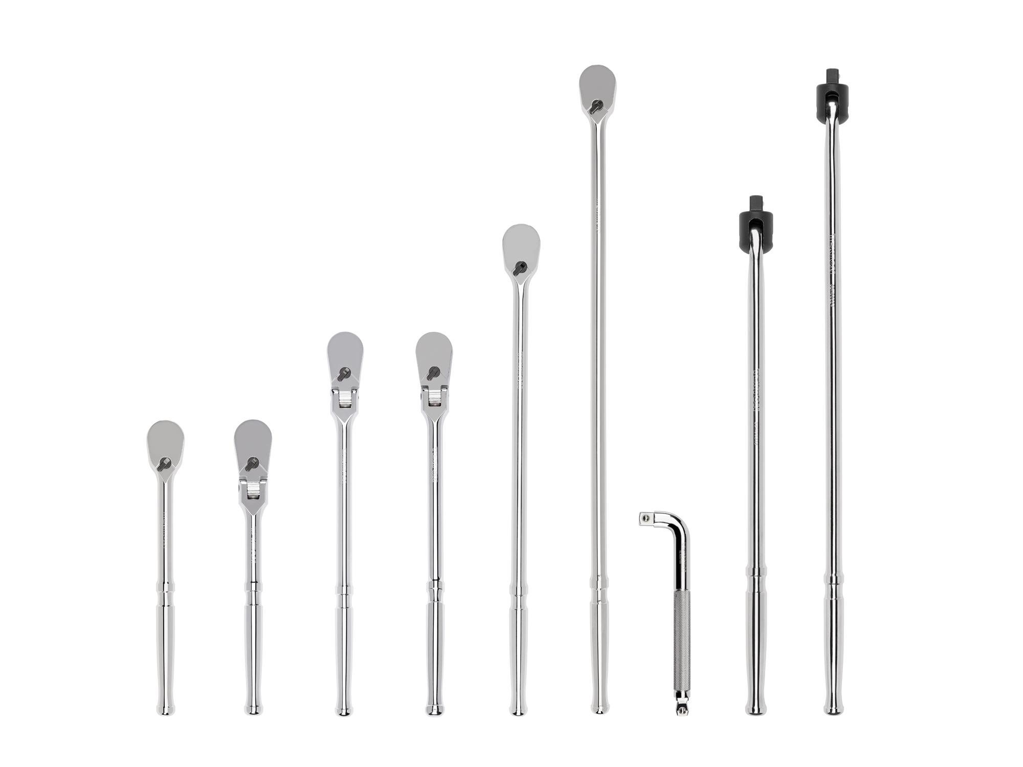 Front view of Tekton ratchet set. Item #SDR99203