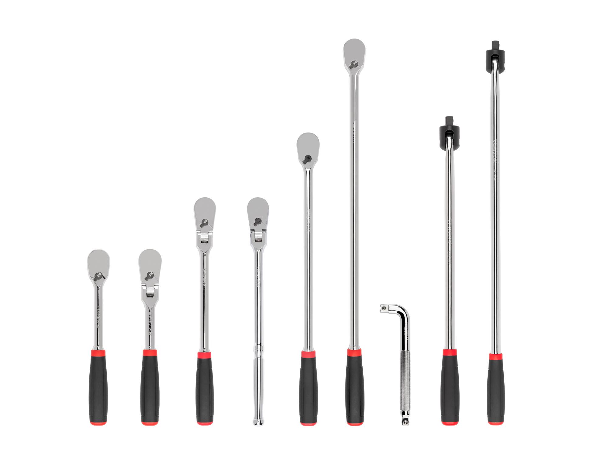 Front view of Tekton ratchet set. Item #SDR99204
