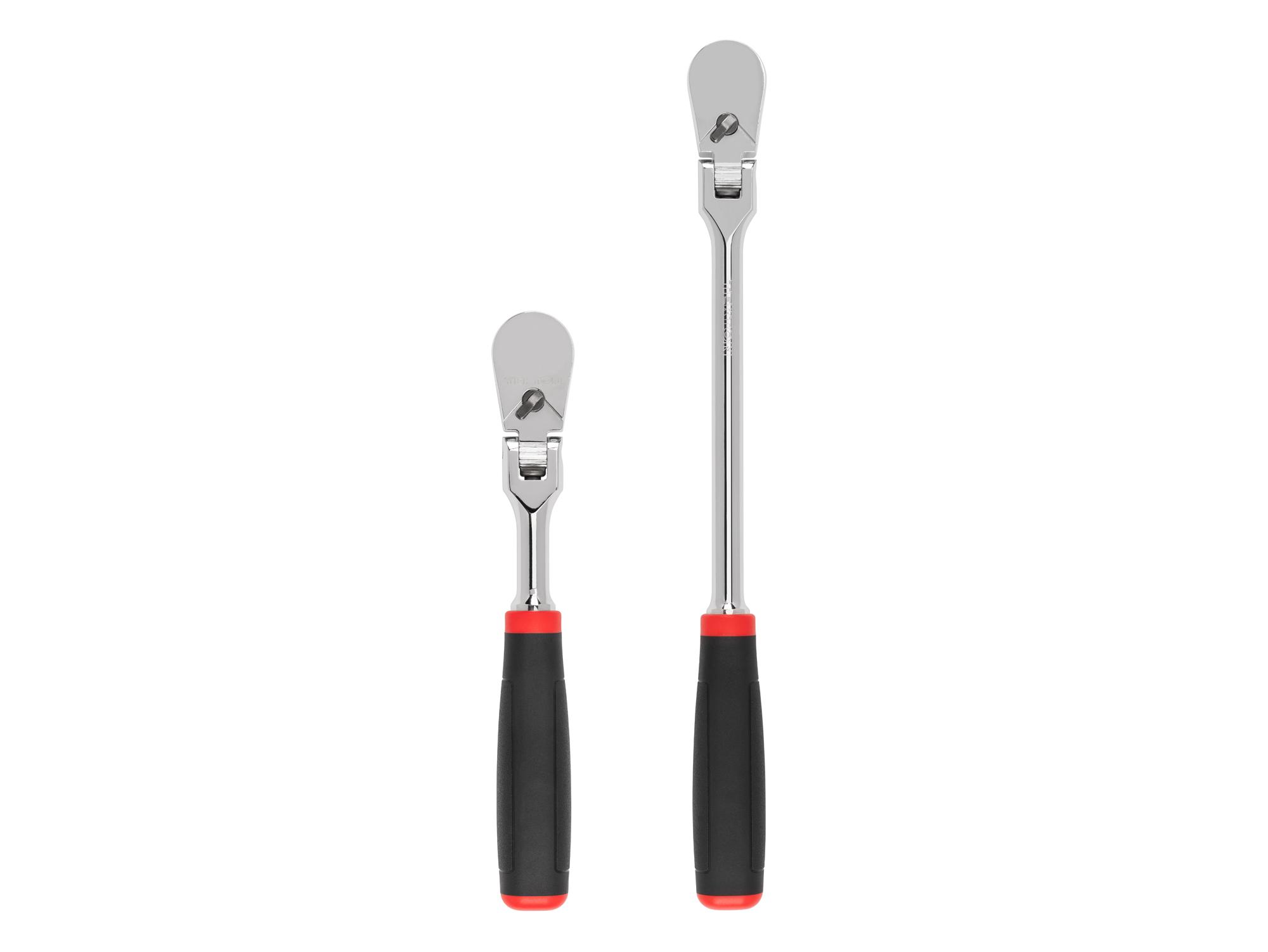 3/8 Inch Drive Flex Head Non-Quick-Release Comfort Grip Ratchet Set (2-Piece)