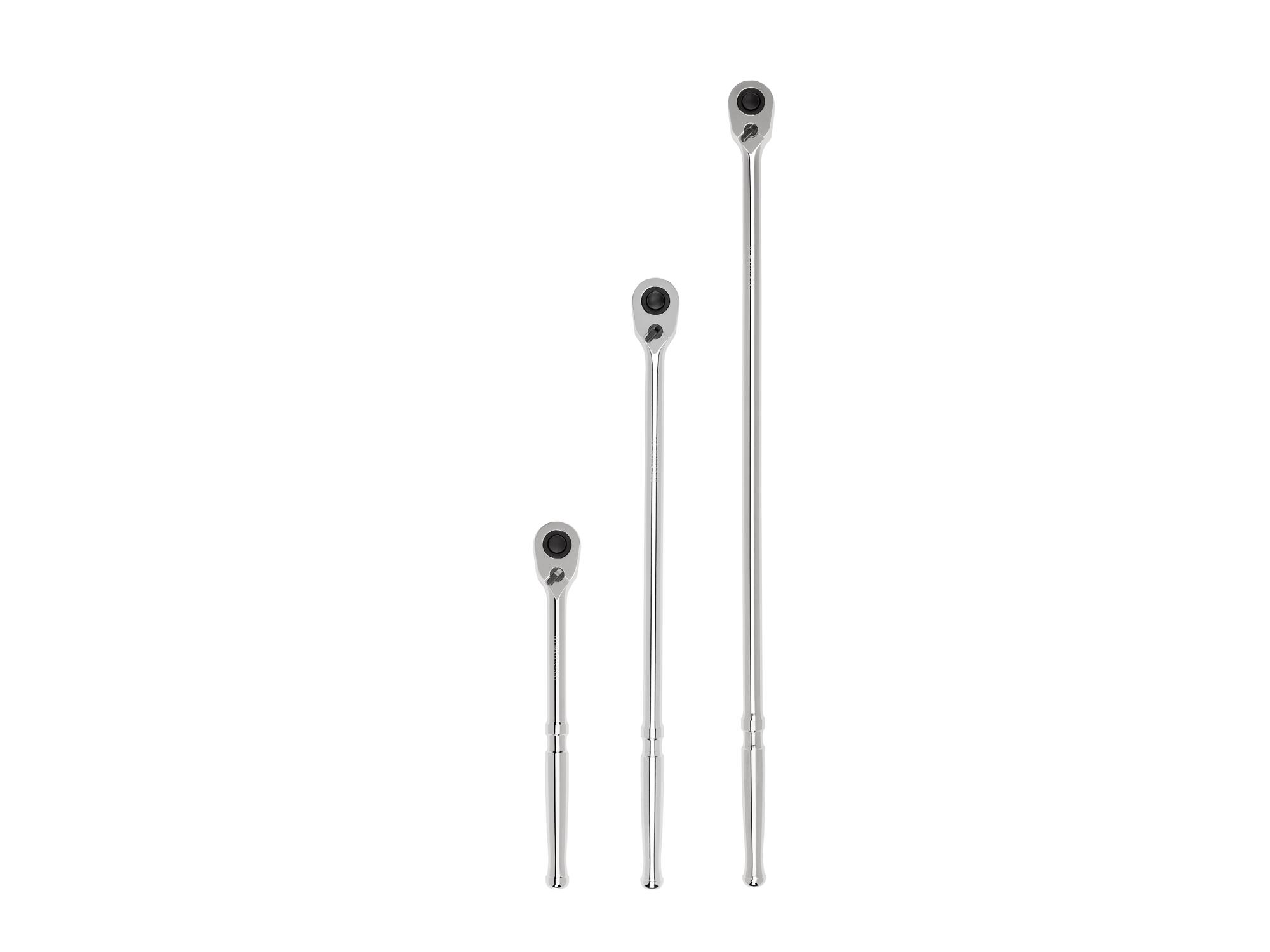 Front view of Tekton ratchet set. Item #SRH92104