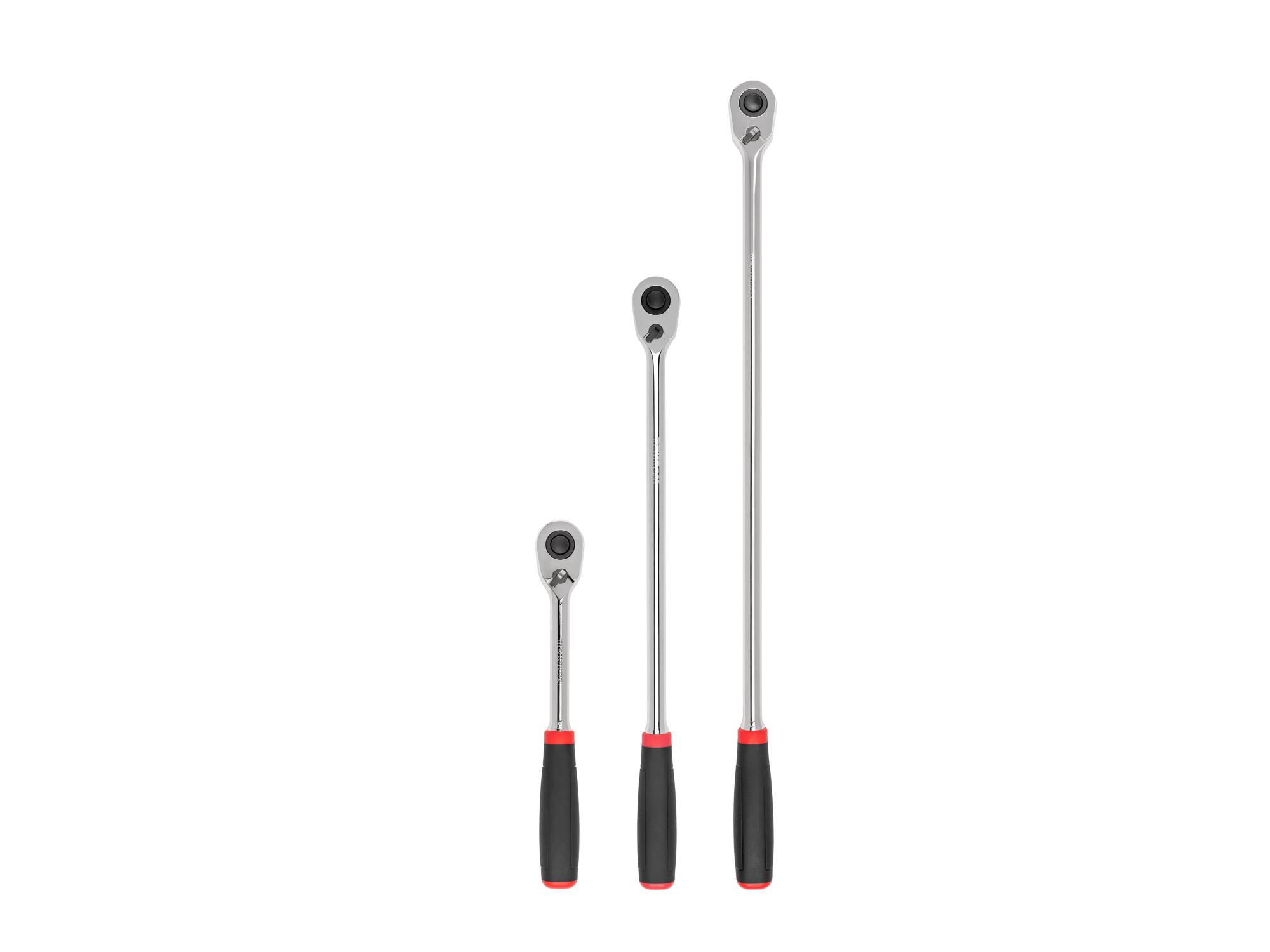 Front view of Tekton ratchet set. Item #SRH92105