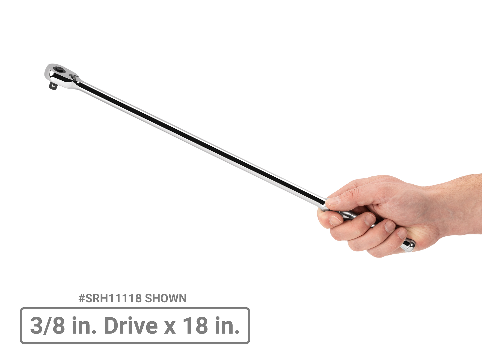 Set includes 3/8 inch drive x 18 inch and 1/2 inch drive x 24 inch quick-release ratchets. SRH99125.