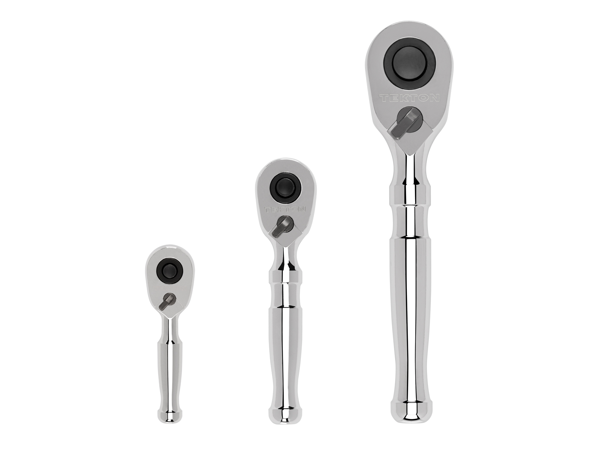 1/4, 3/8, 1/2 Inch Drive Quick-Release Stubby Ratchet Set