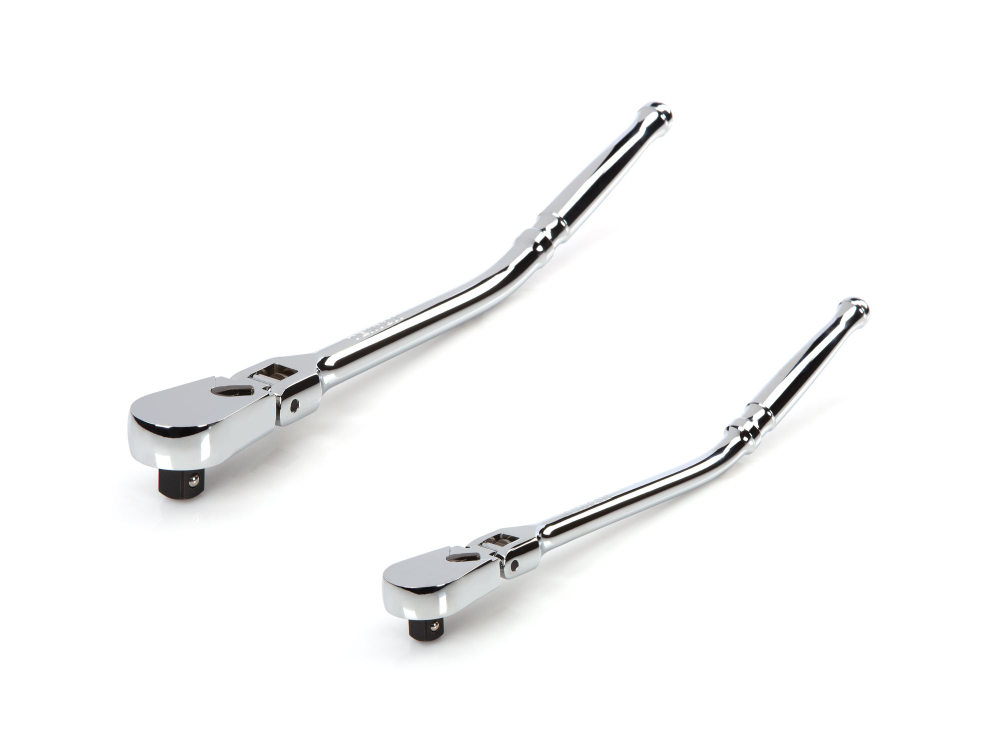 3/8, 1/2 Inch Drive Flex Head Bent Handle Long Ratchet Set | TEKTON