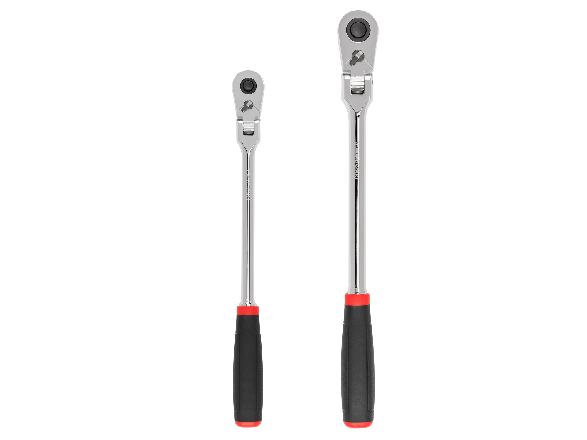 3/8, 1/2 Inch Drive Flex Head Quick-Release Comfort Grip Long Ratchet Set (2-Piece)