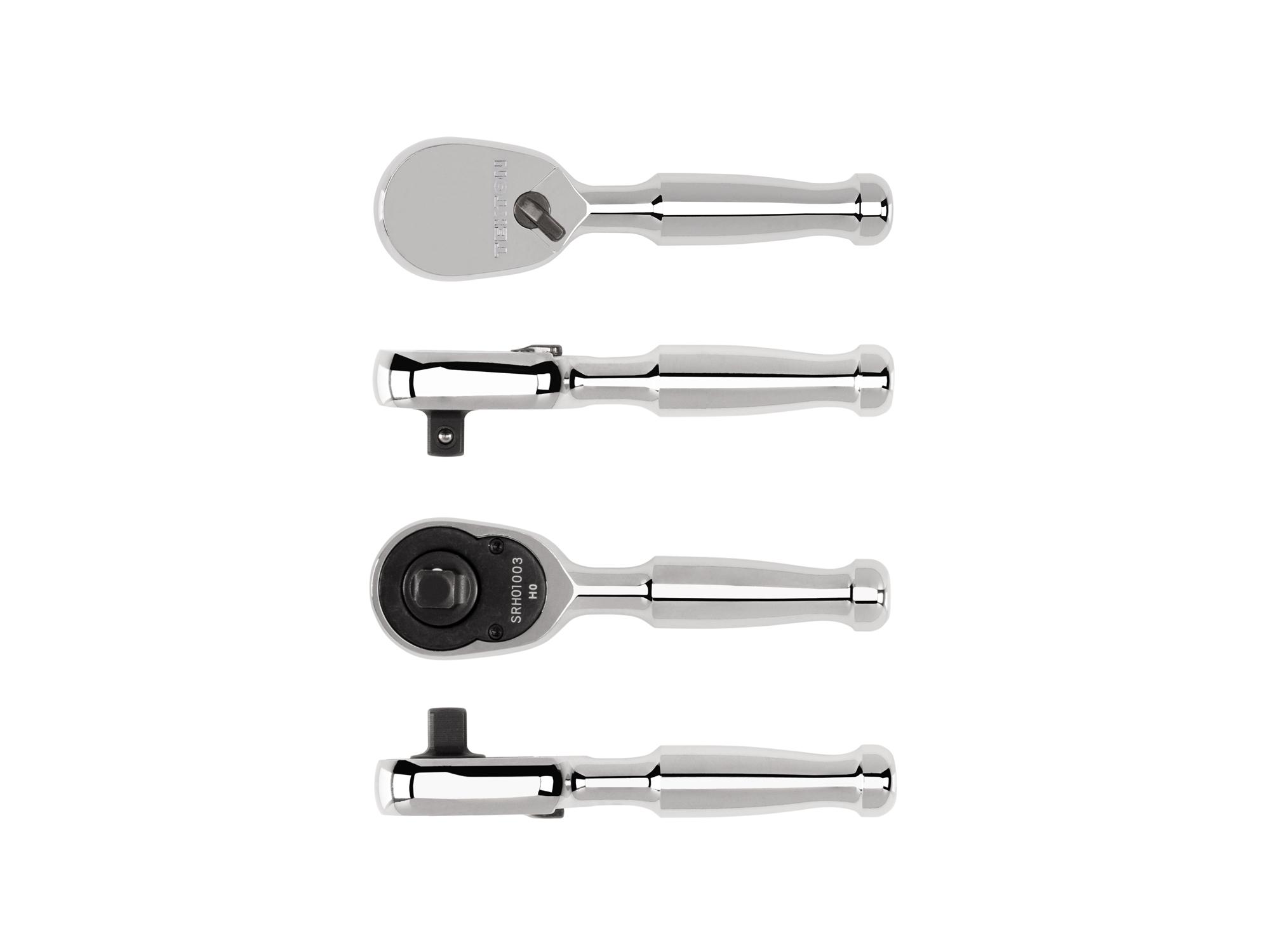 Side view of Tekton 3 inch ratchet. Item #SRH01003