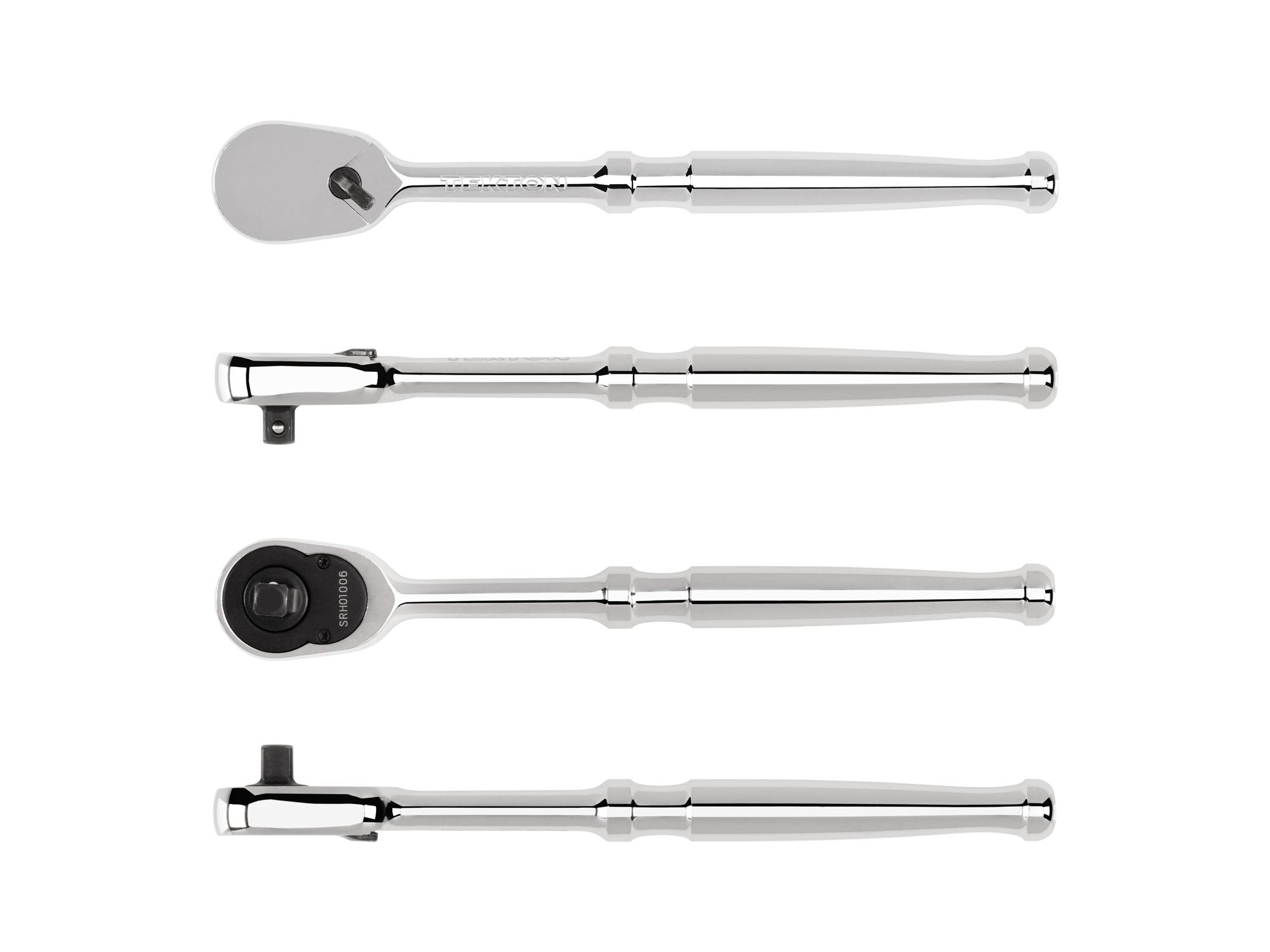 Side view of Tekton 6 inch ratchet. Item #SRH01006