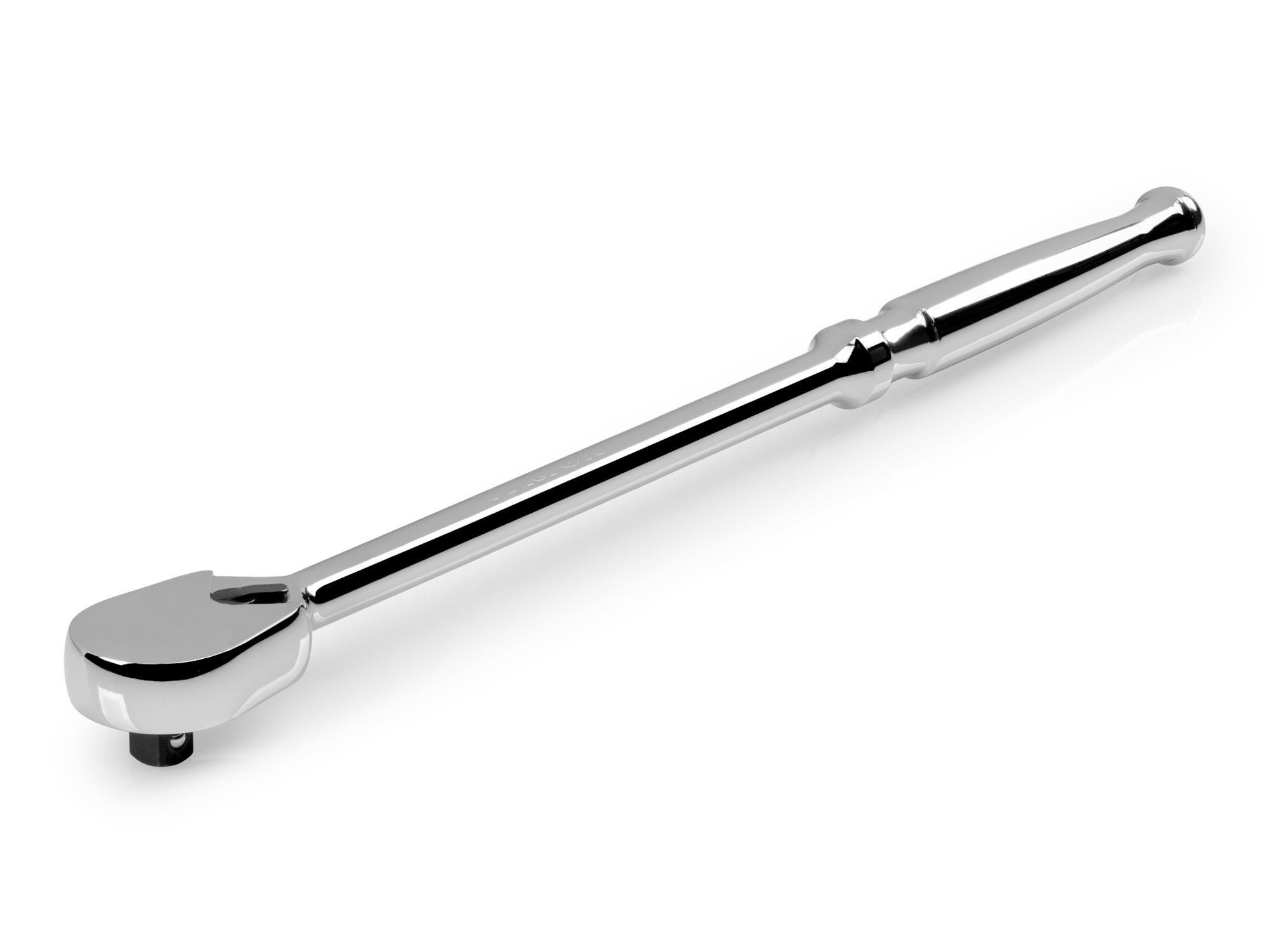 Front-right angle view of Tekton 9 inch ratchet. Item #SRH01009
