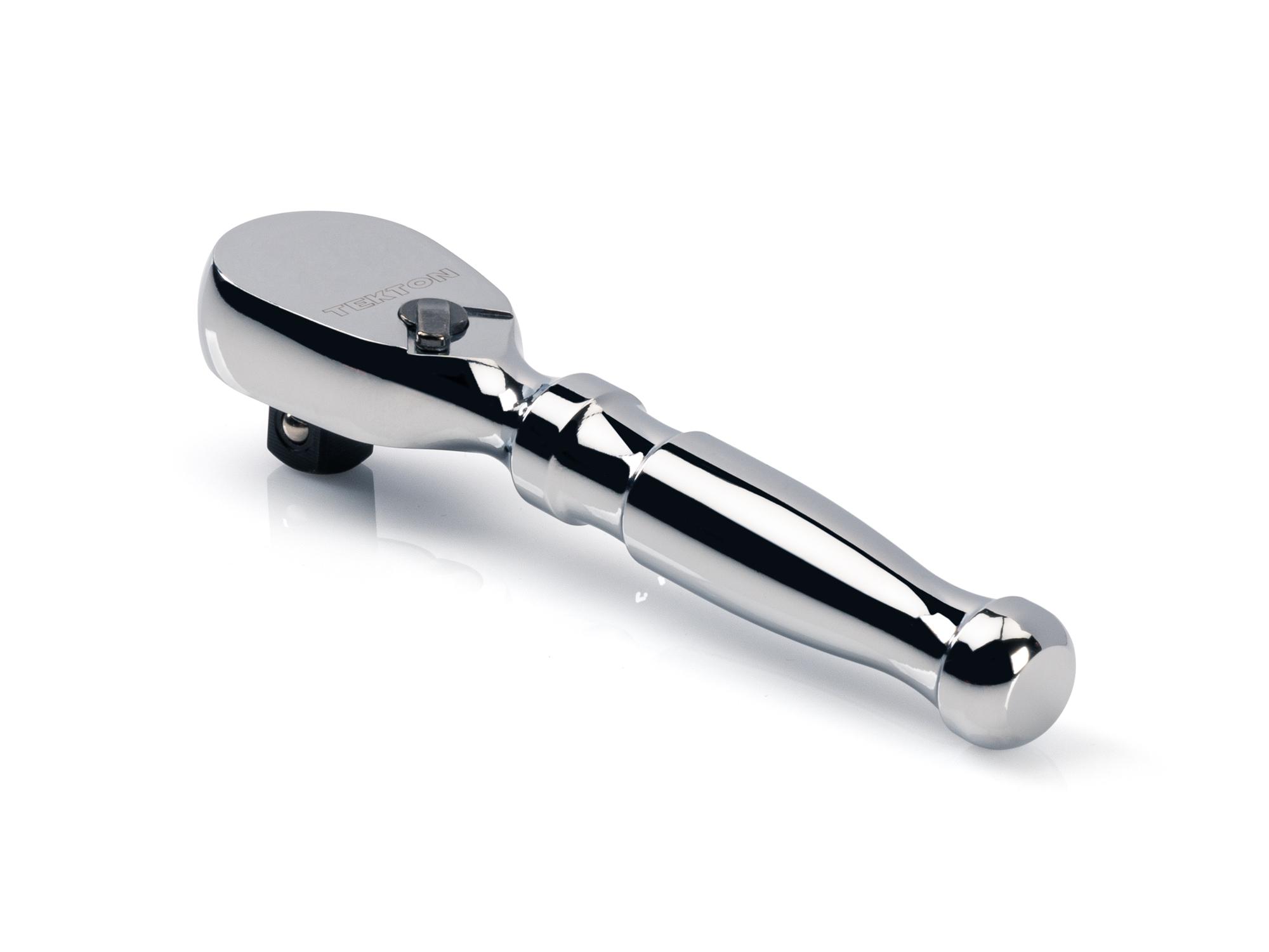 Back angle view of Tekton 4 1/2 inch ratchet. Item #SRH01104